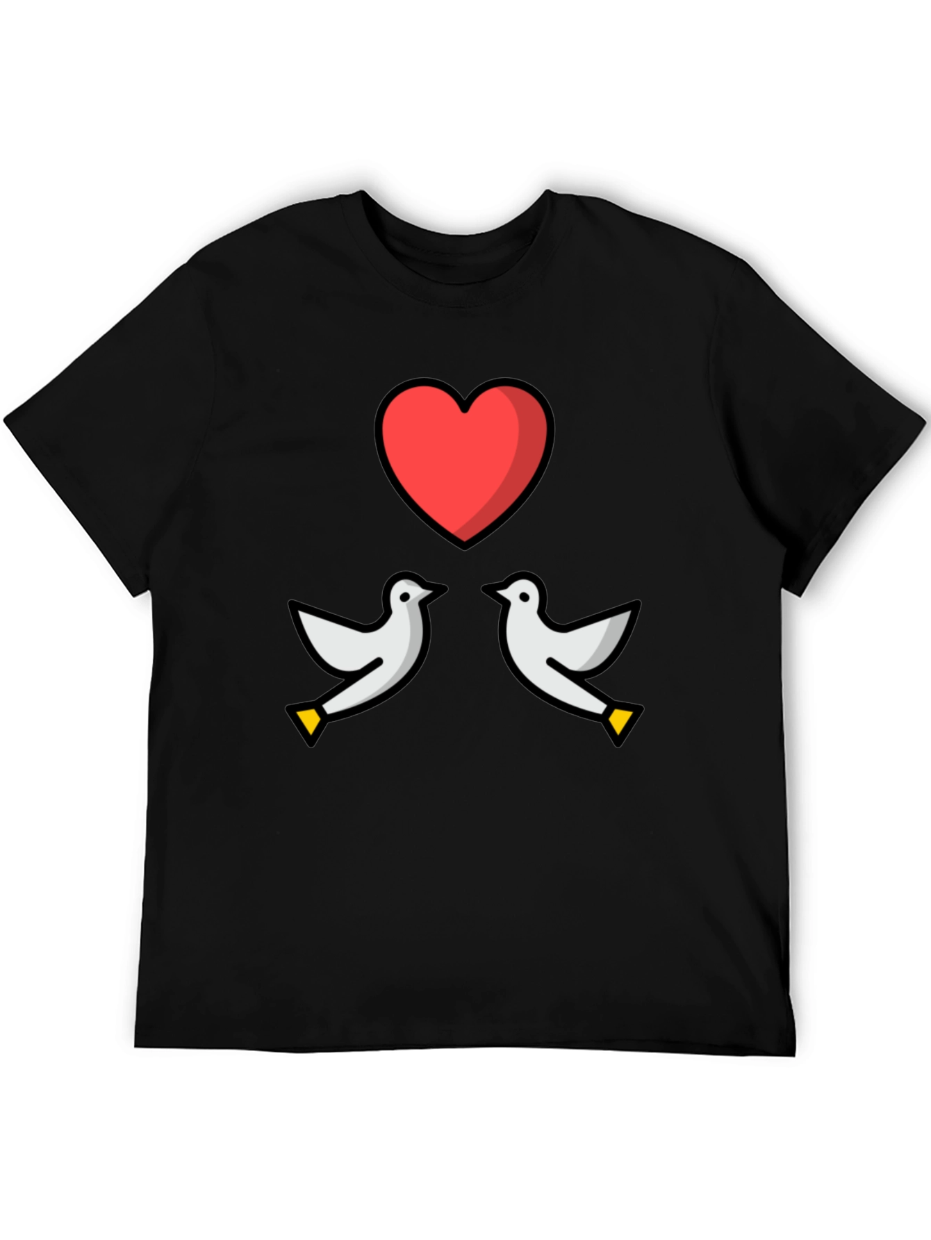 Black Dove Heart Graphic Tee - Love & Peace T-Shirt view 5