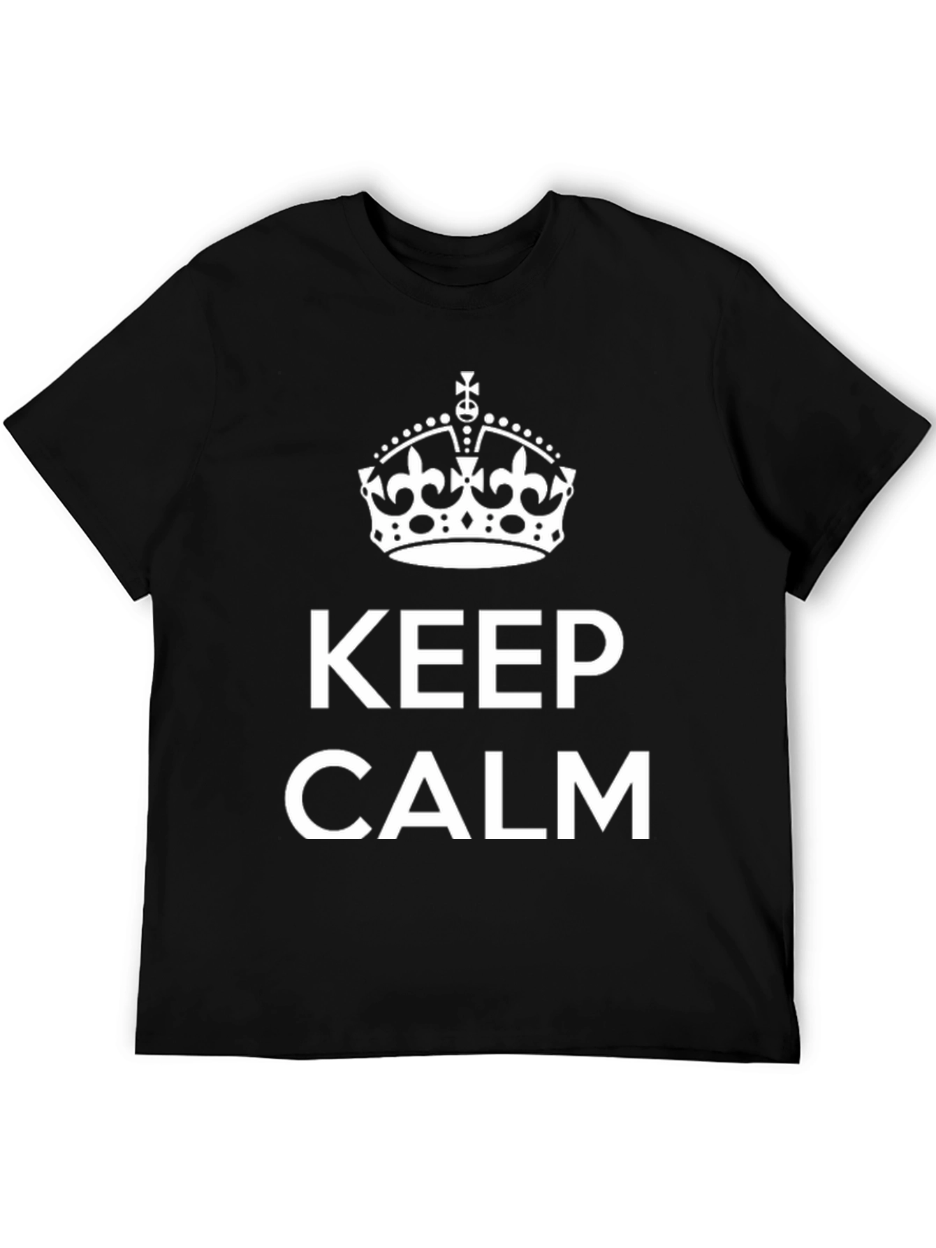 Black Keep Calm Graphic Tee - Black Cotton Blend Comfort Fit view 5