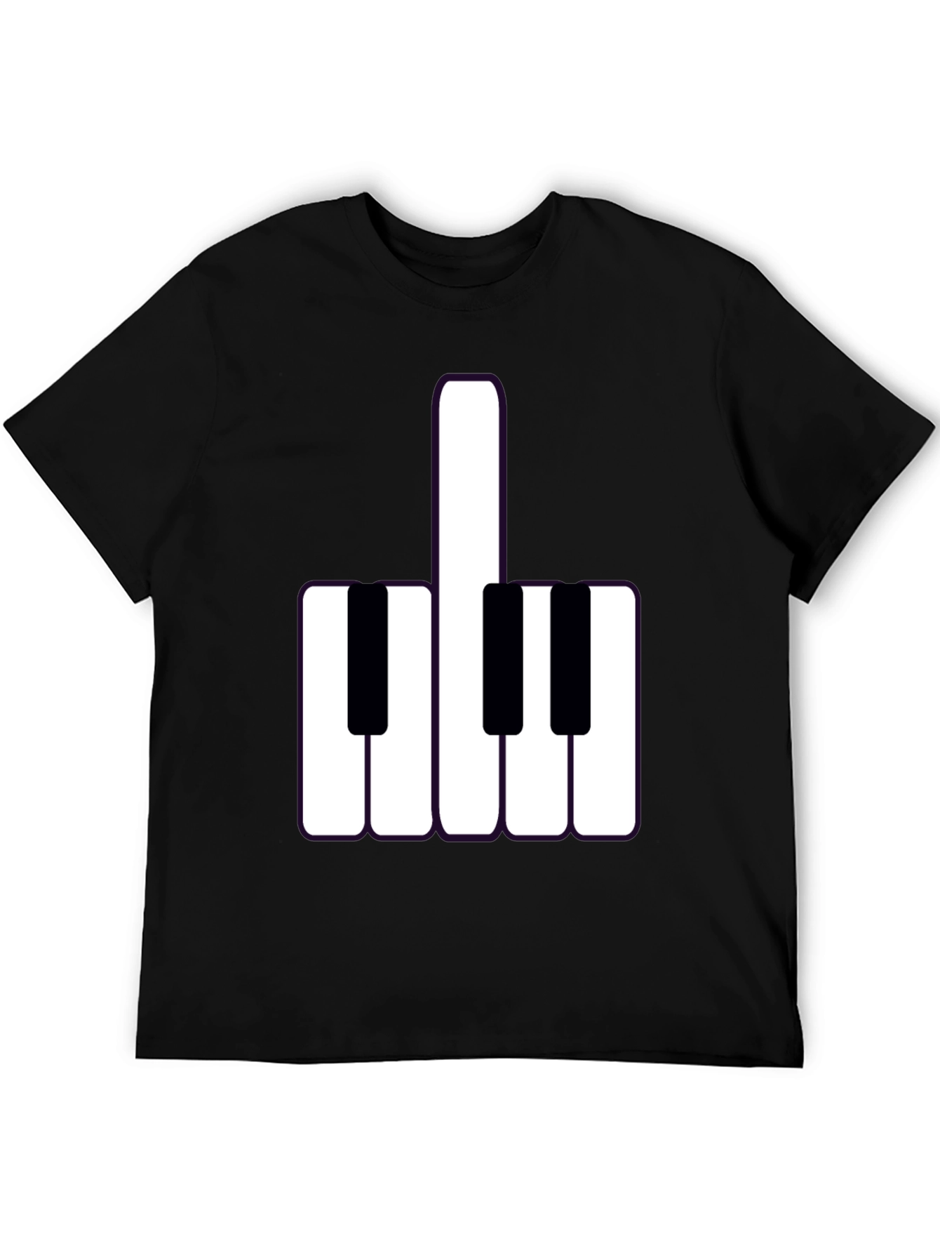 Black Musical Middle Finger Graphic Tee - Black view 5