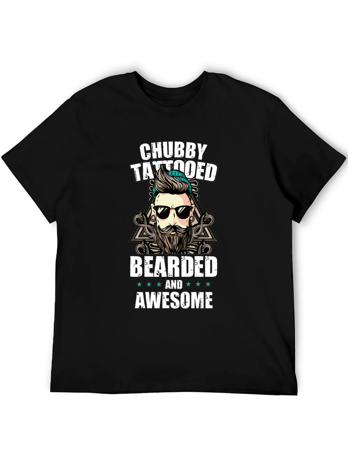 Black Chubby Tattooed Bearded Awesome T-Shirt view 5