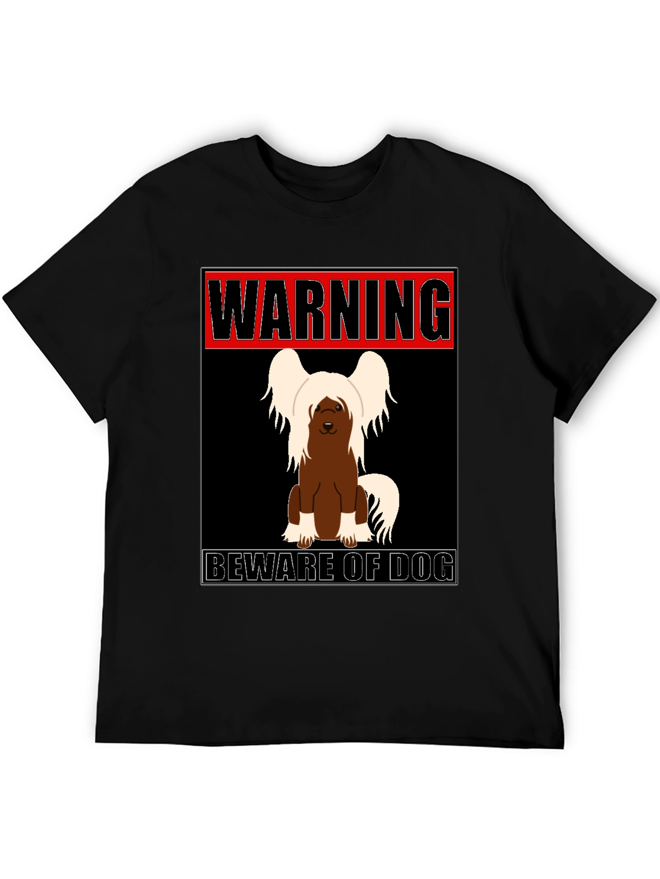 Black Warning Beware of Dog T-Shirt view 5