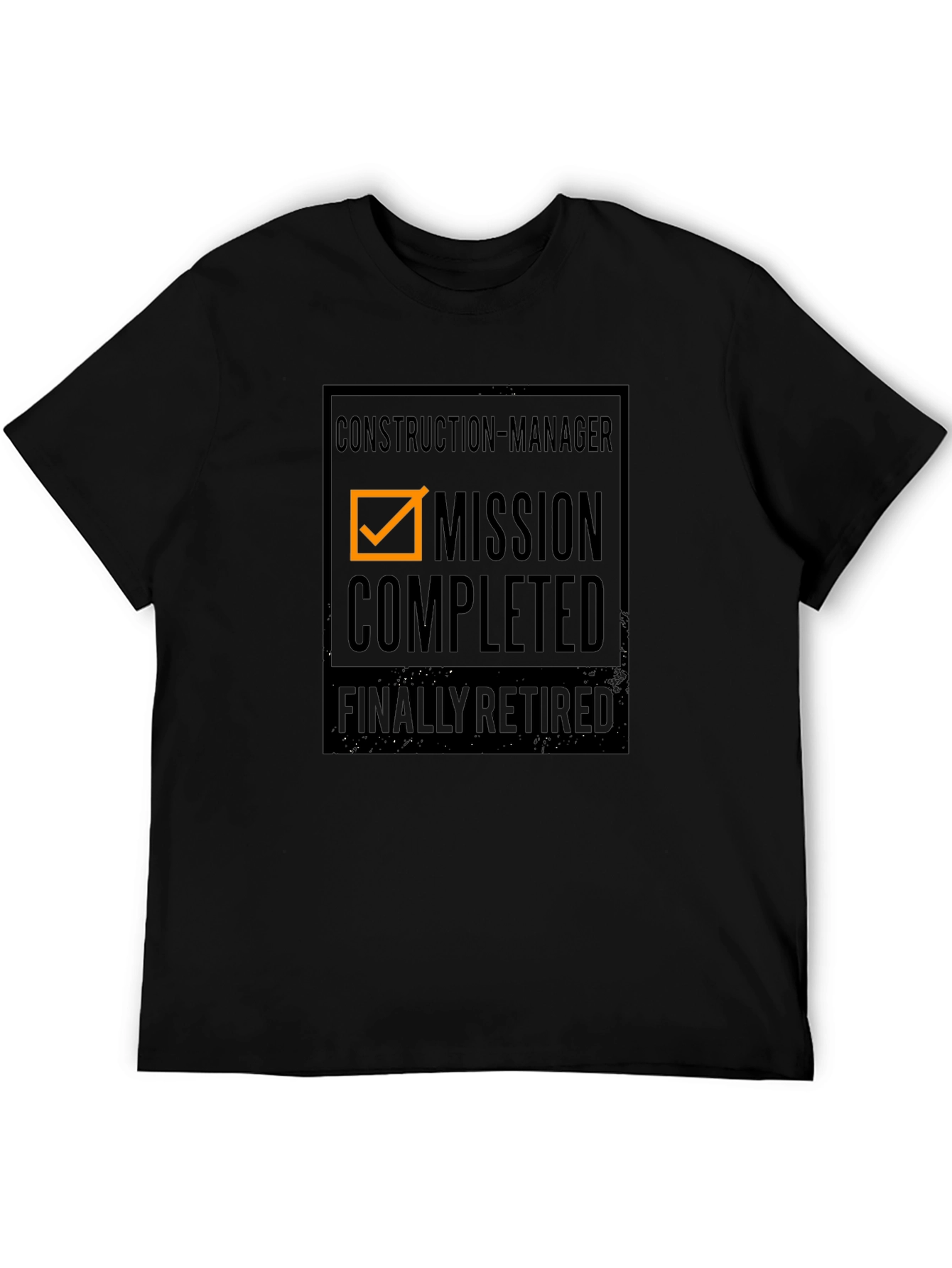 Black Retired Construction Manager T-Shirt view 5