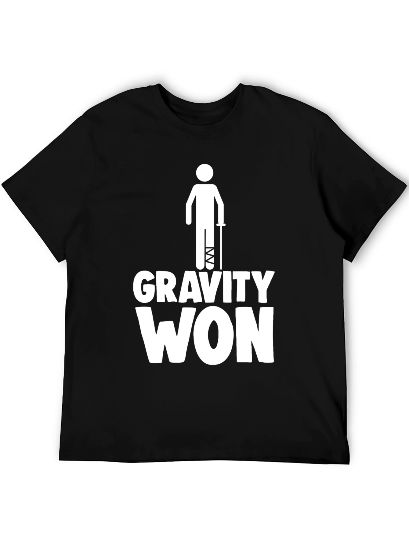 Black Gravity Won Funny Injury T-Shirt view 5