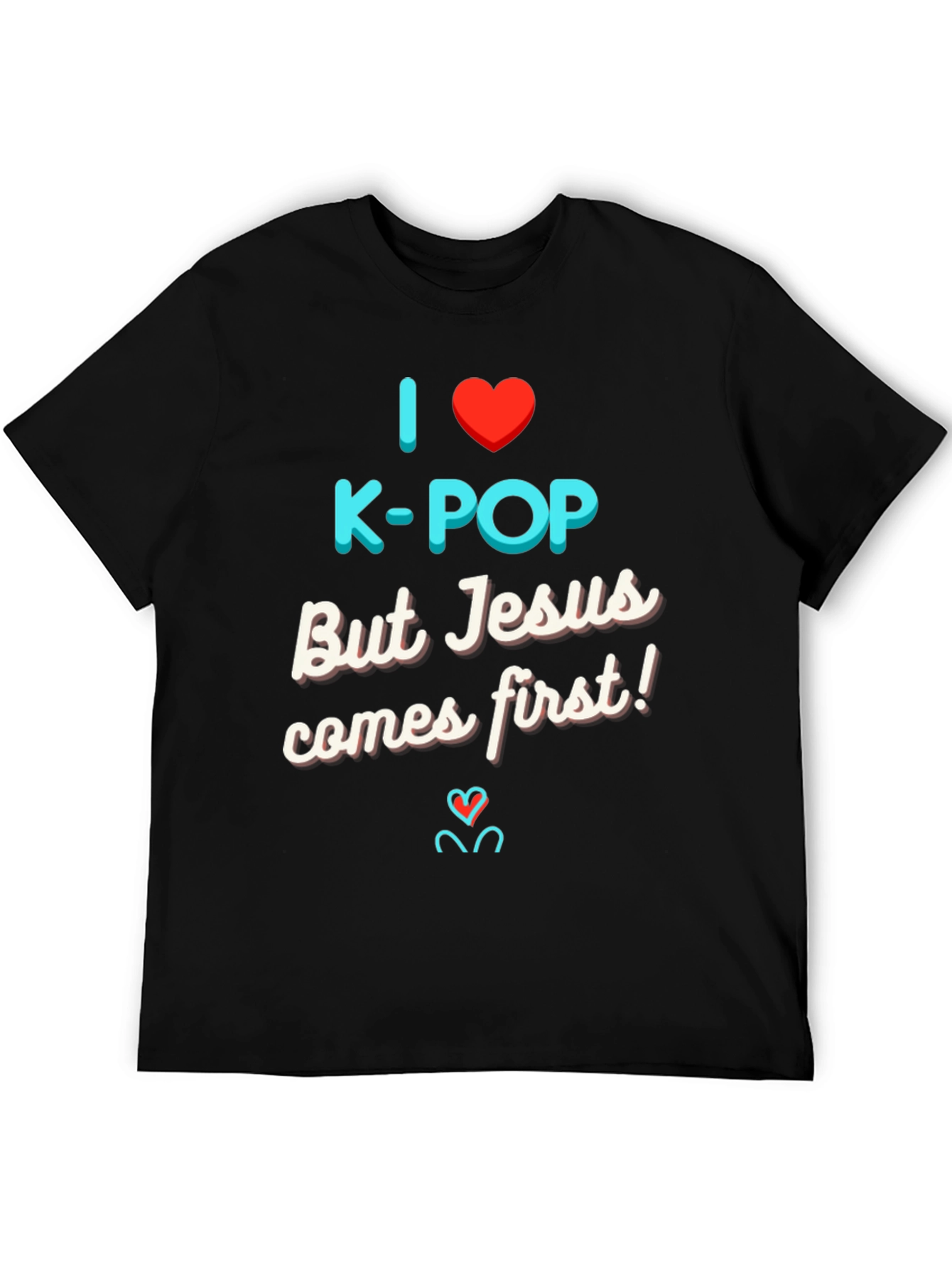 Black I Love K-Pop But Jesus T-Shirt view 5