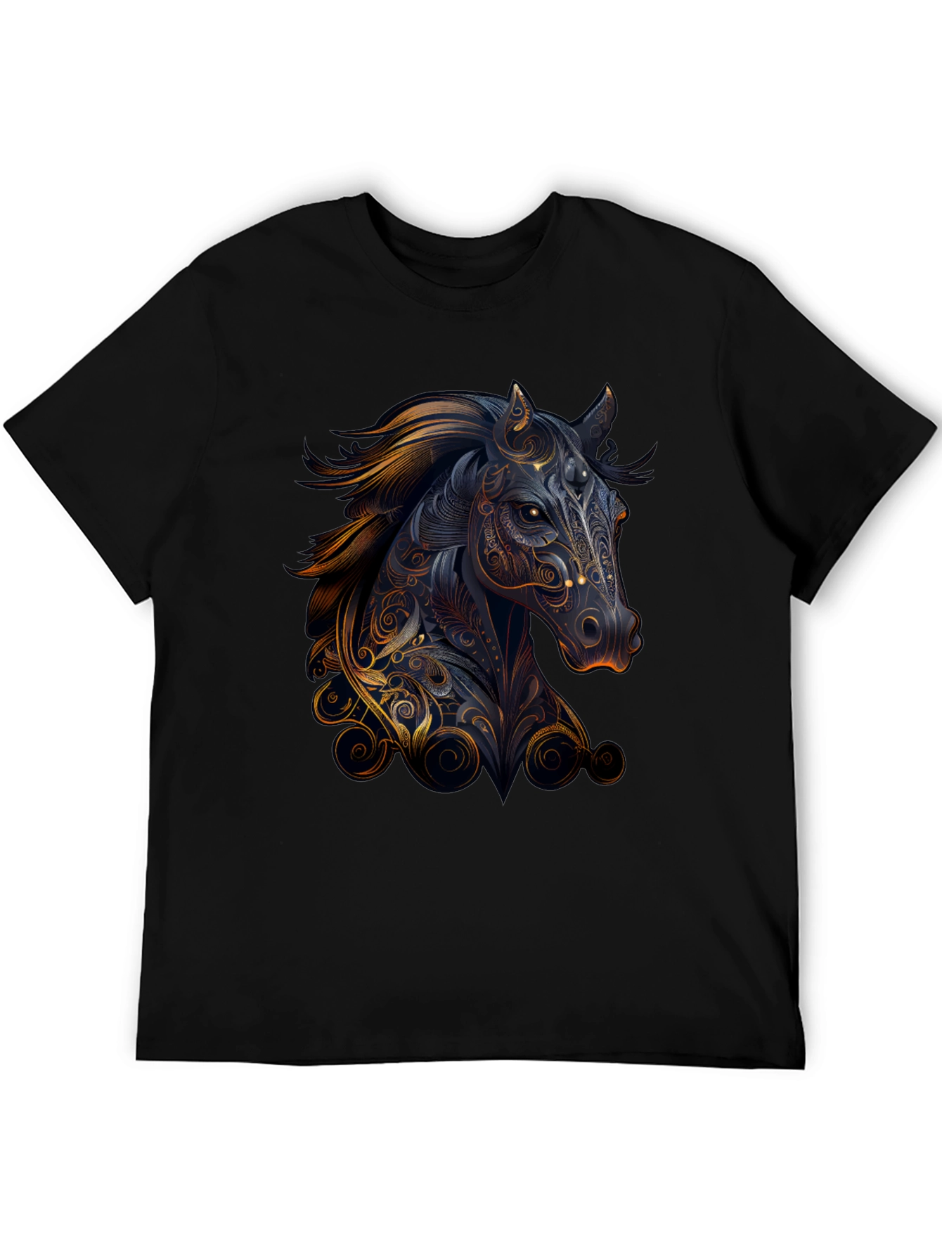 Black Horse Graphic Print Black T-Shirt view 5