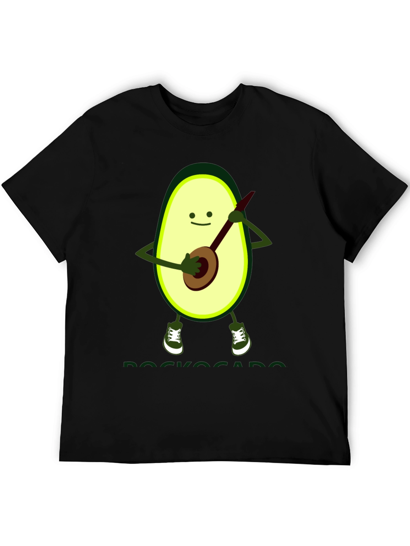 Black Avocado Banjo Player Graphic T-Shirt view 5