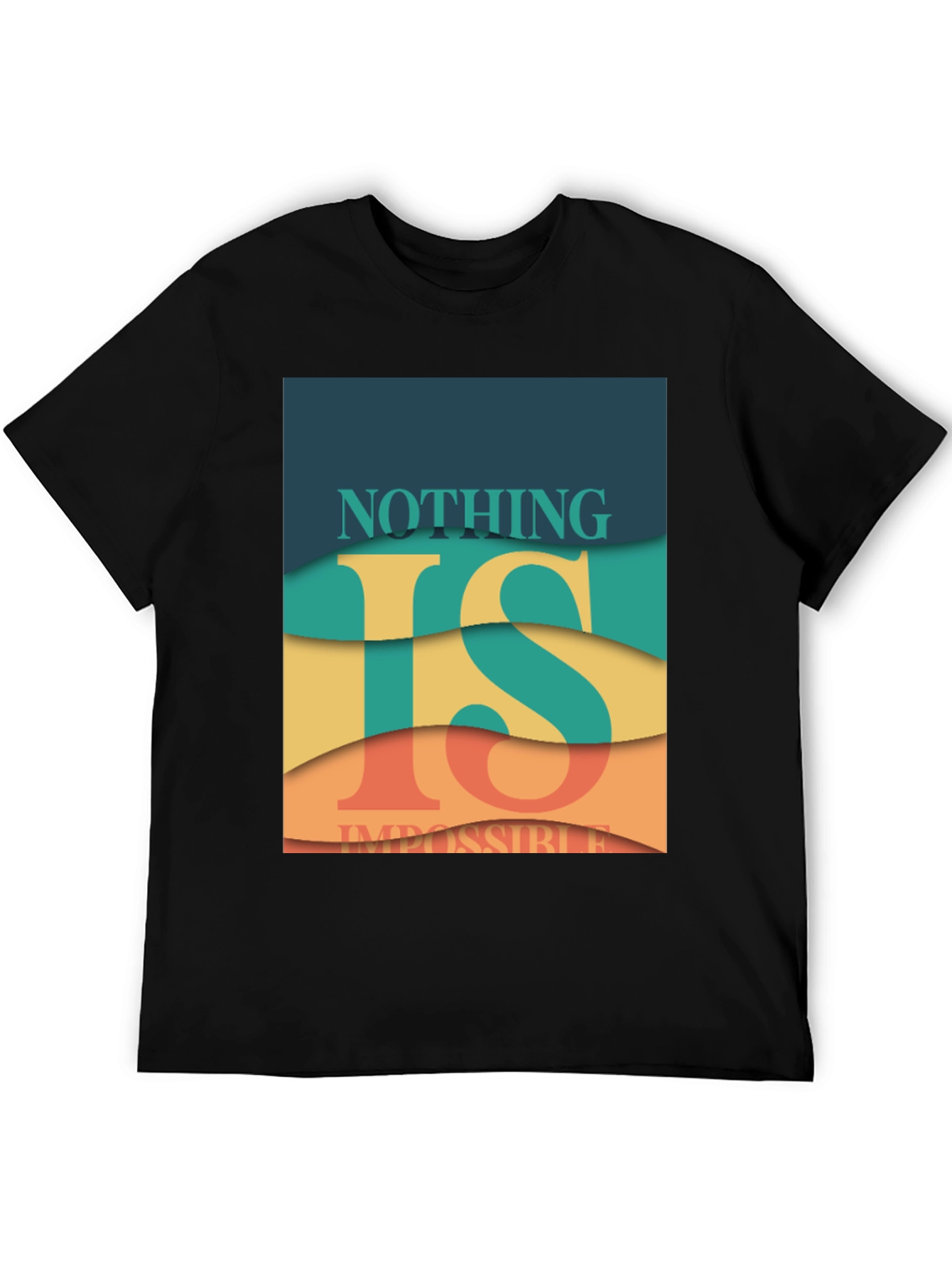 Black Nothing is Impossible Graphic T-Shirt view 5