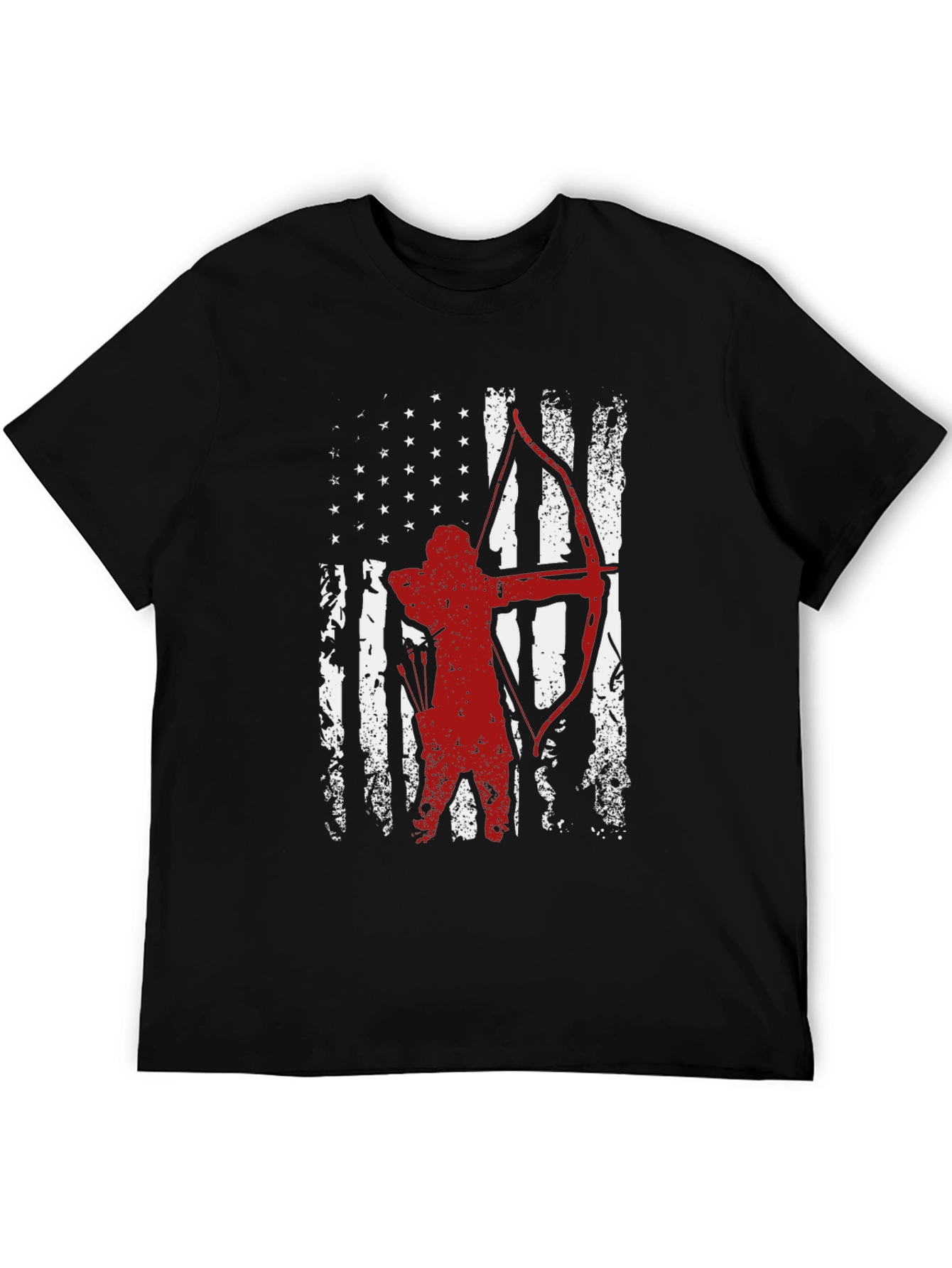 Black American Flag Archer Graphic Tee view 5