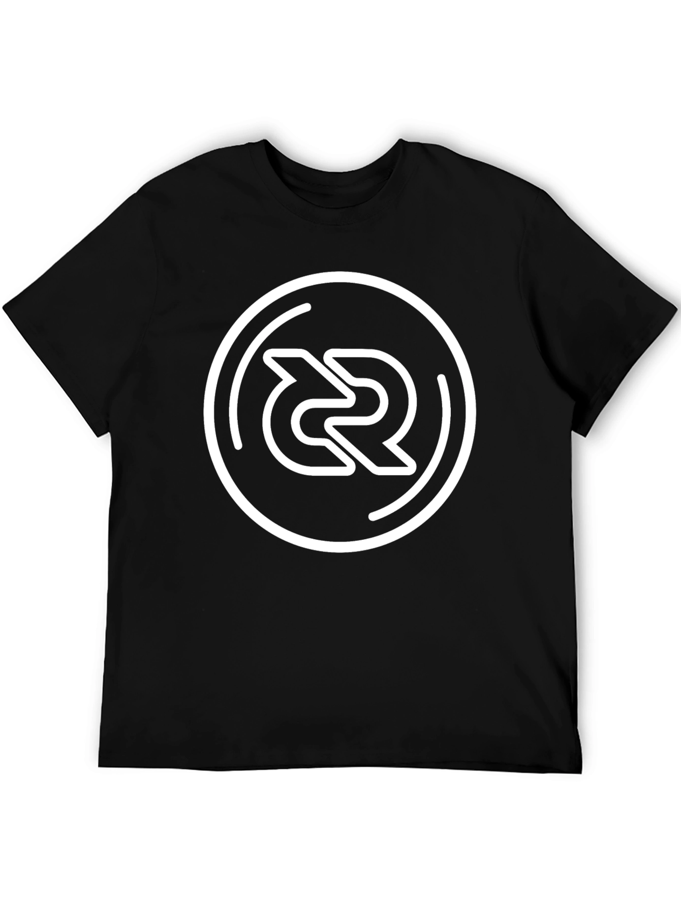Black Graphic Black Tee with Circular Logo view 5