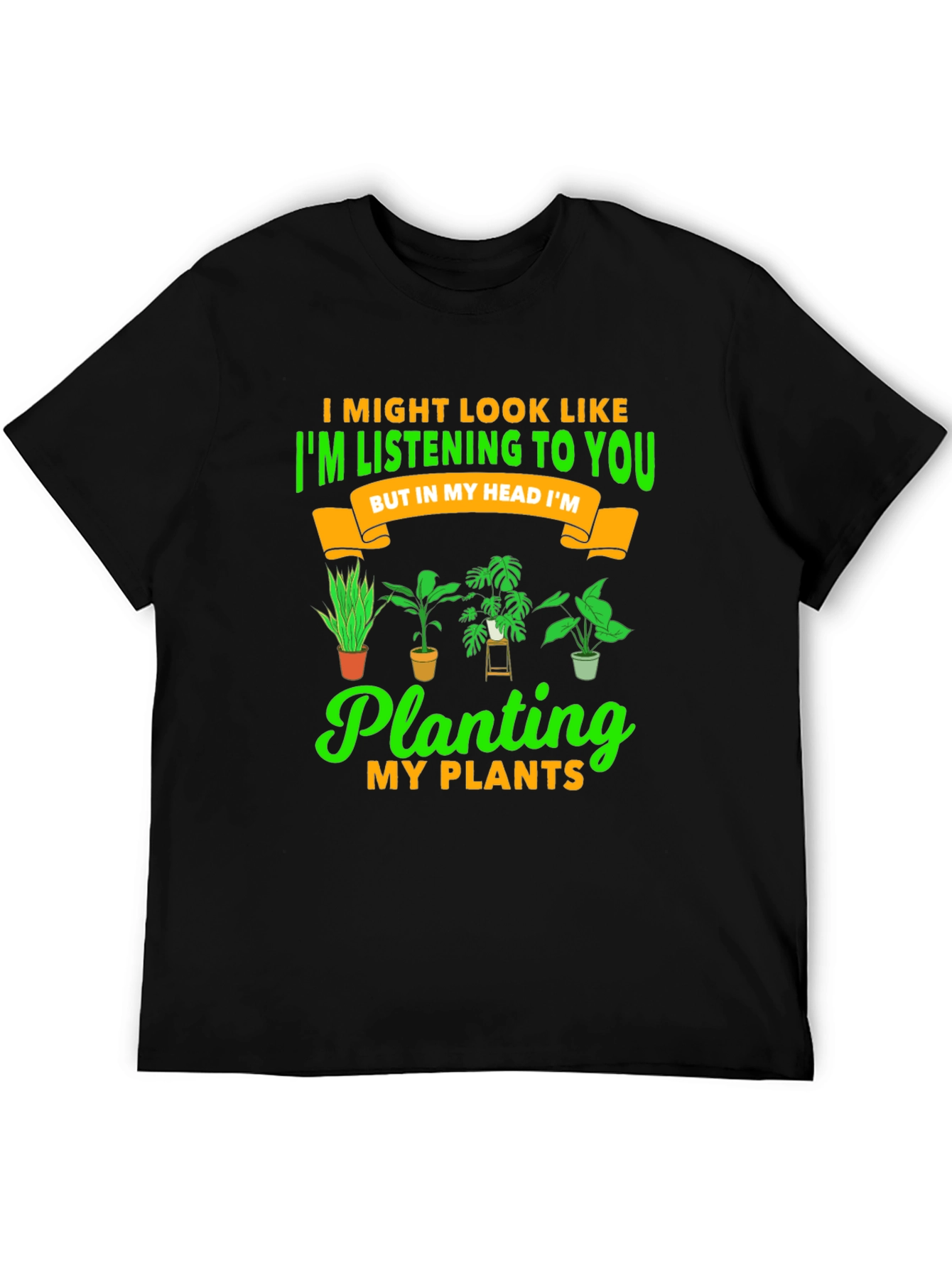 Black Plant Lover T-Shirt: I'm Planting My Plants view 5