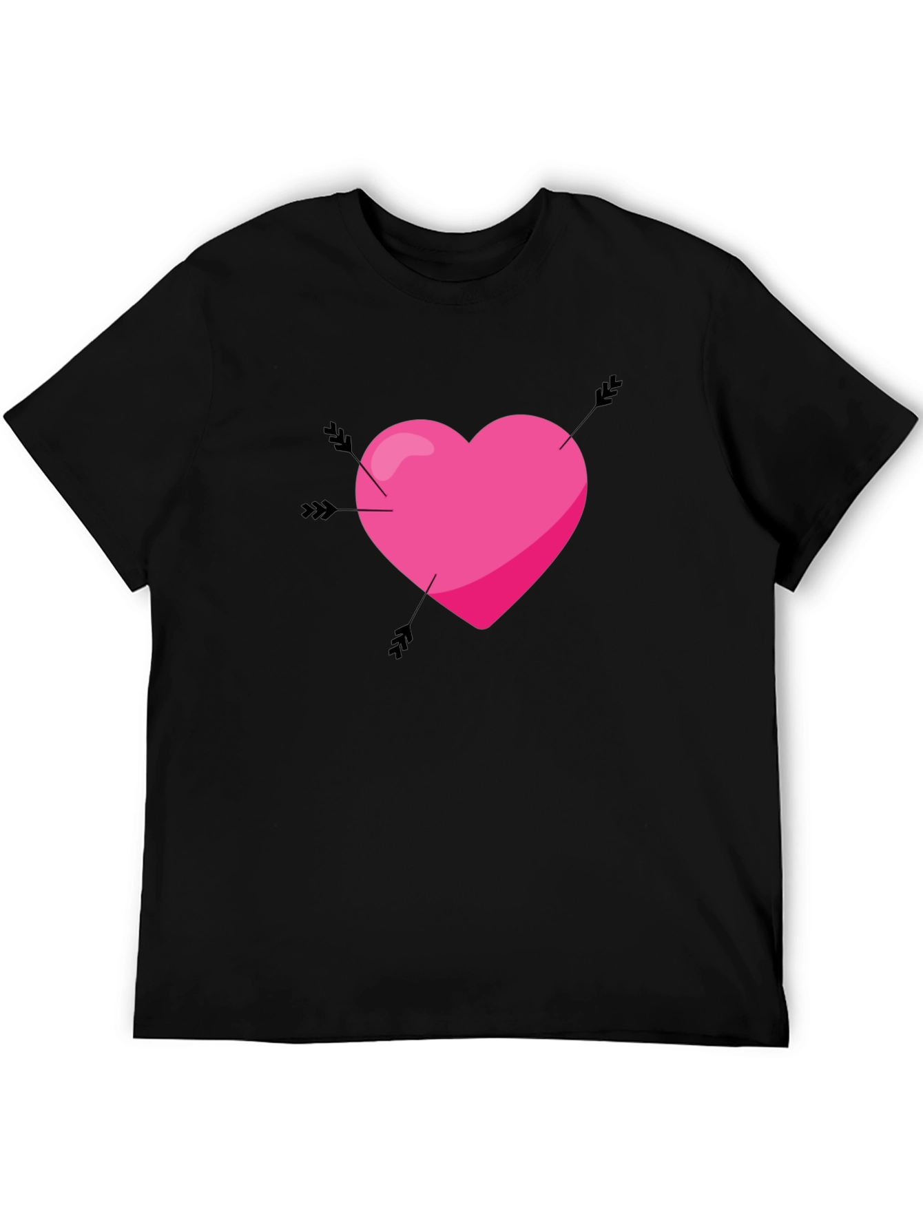 Black Heart Arrow Graphic Tee - Men's Black T-Shirt view 5