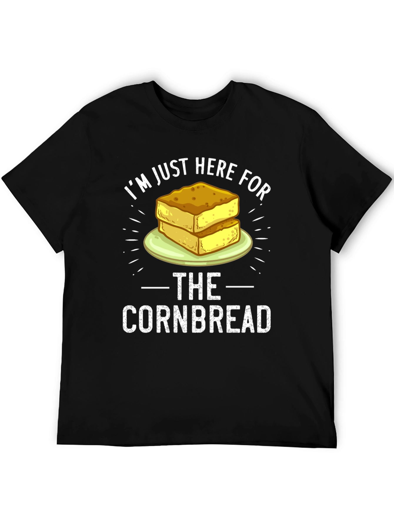 Black I'm Just Here For The Cornbread T-Shirt view 5