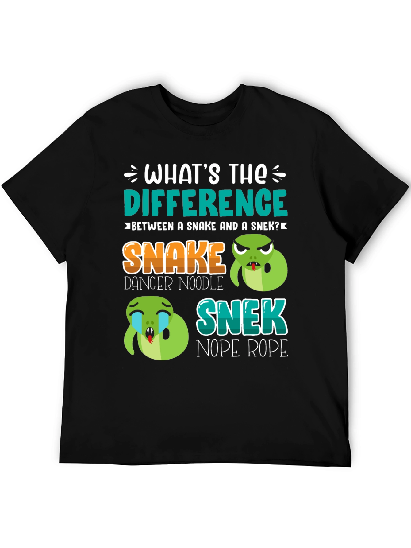 Black Snake vs Snek T-Shirt: Danger Noodle vs Nope Rope Tee view 5