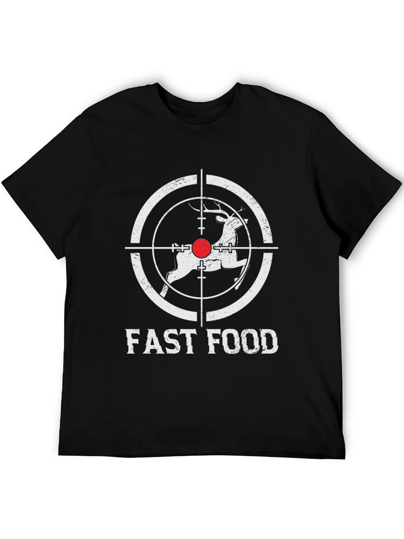 Black Fast Food Deer Graphic T-Shirt view 5