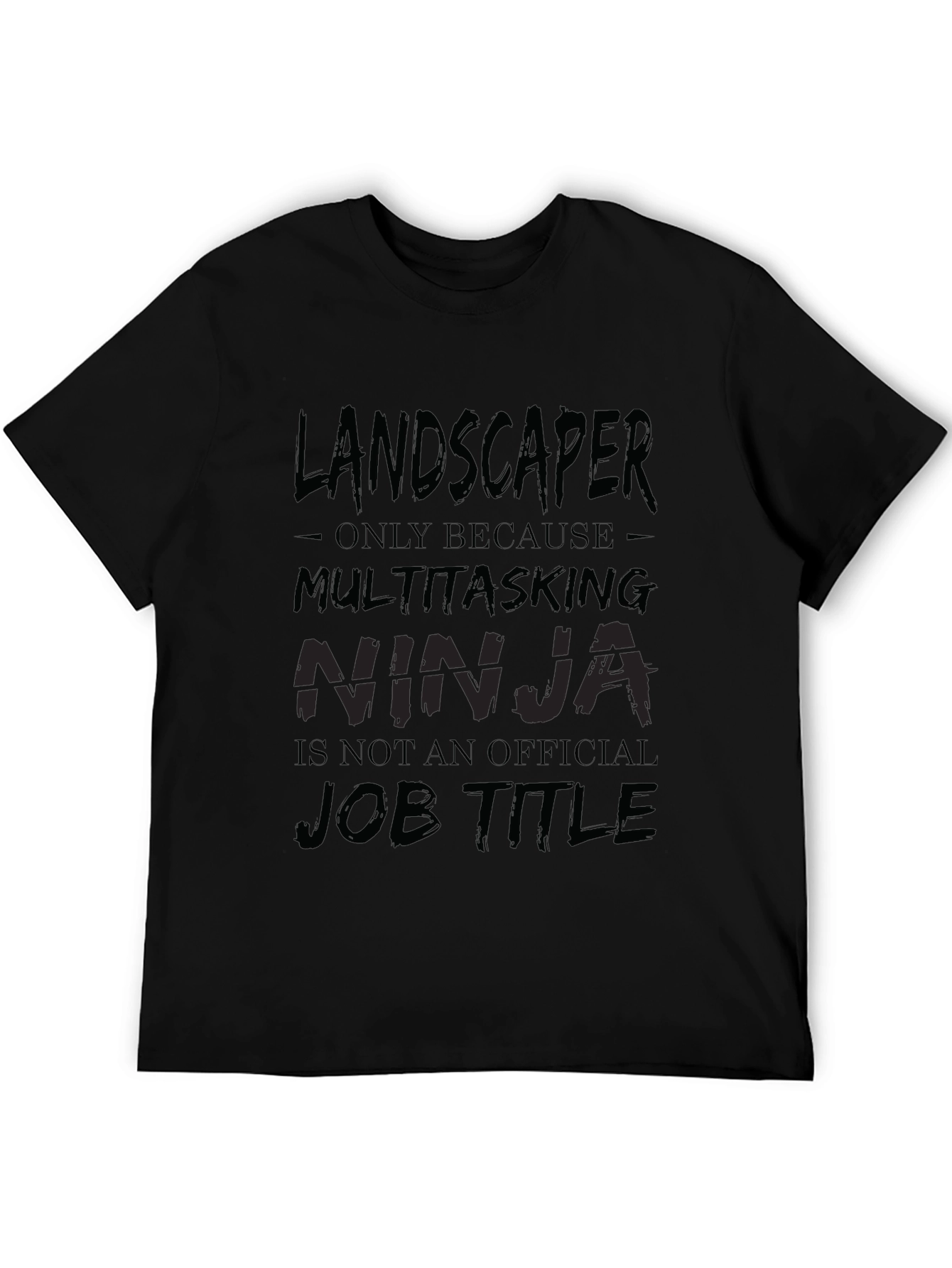 Black Landscaper Ninja Black Cotton T-Shirt view 5