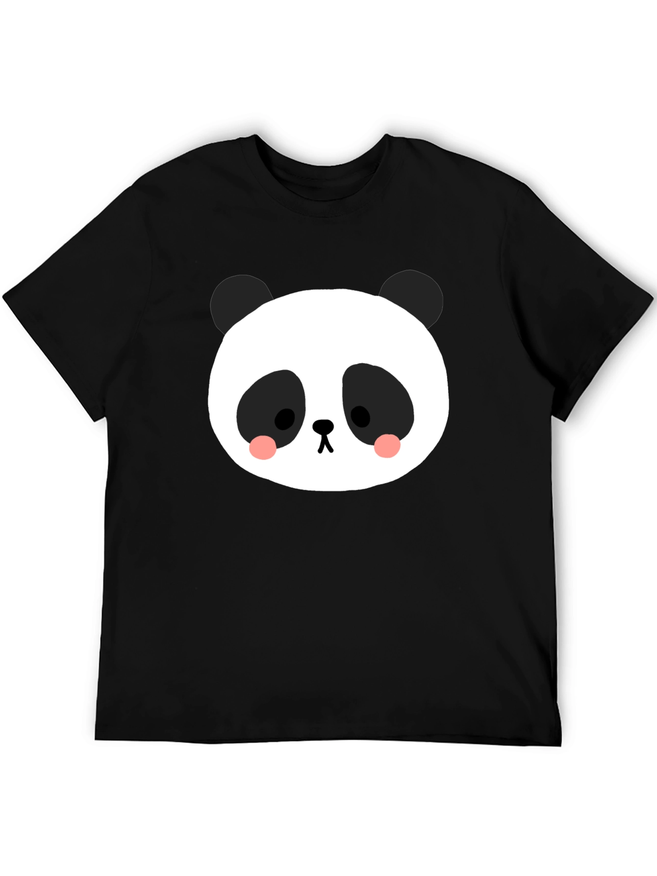 Black Cute Panda Graphic Tee - Black Cotton Blend view 5
