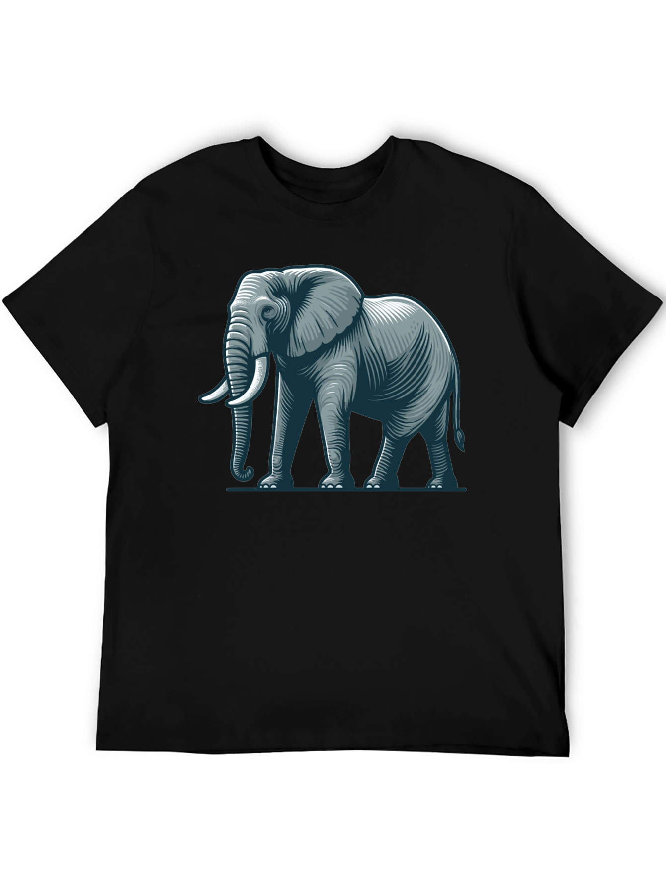 Black Elephant Graphic T-Shirt - Black Cotton Tee view 5