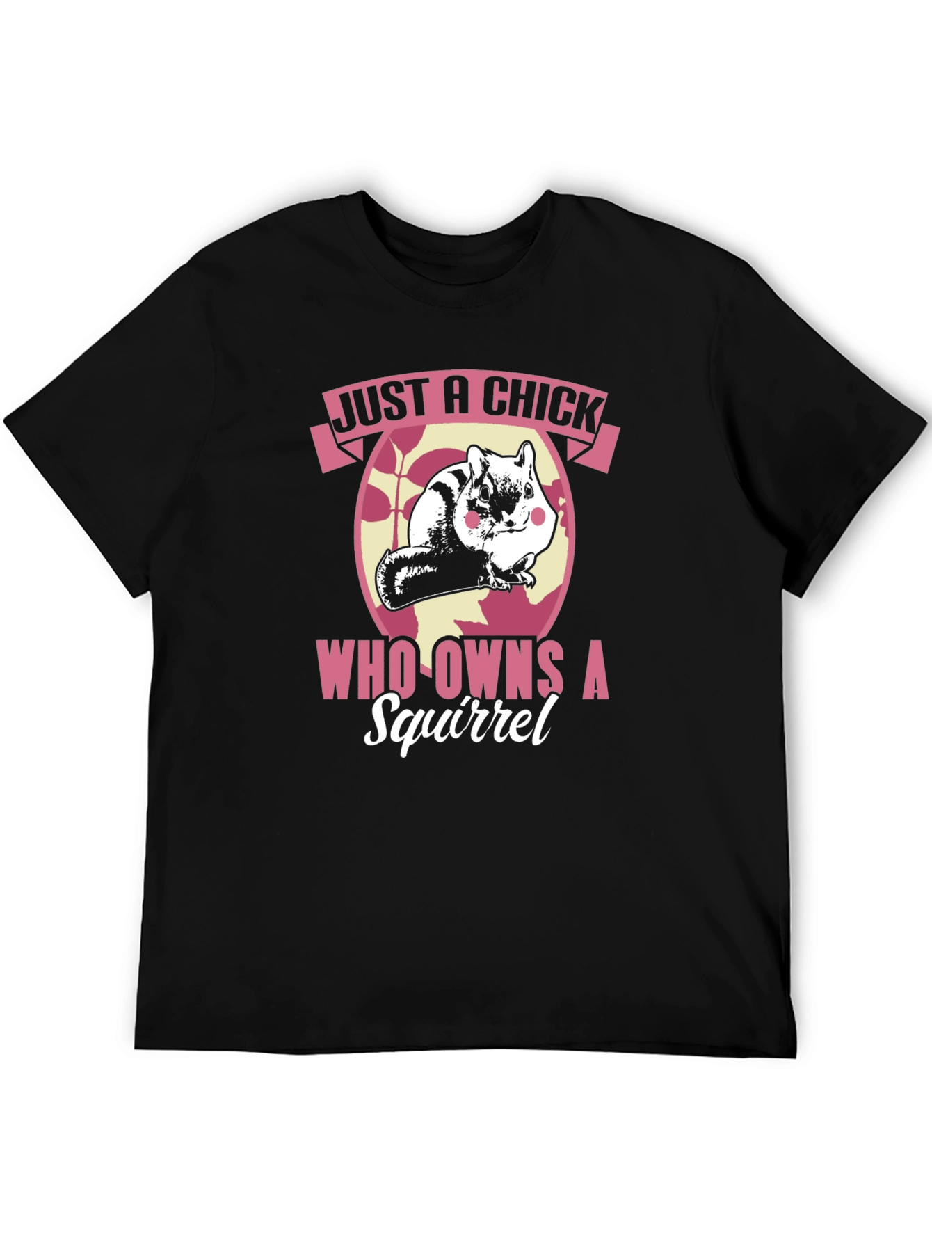 Black Just A Chick Who Owns A Squirrel T-Shirt - Novelty Graphic Tee view 5