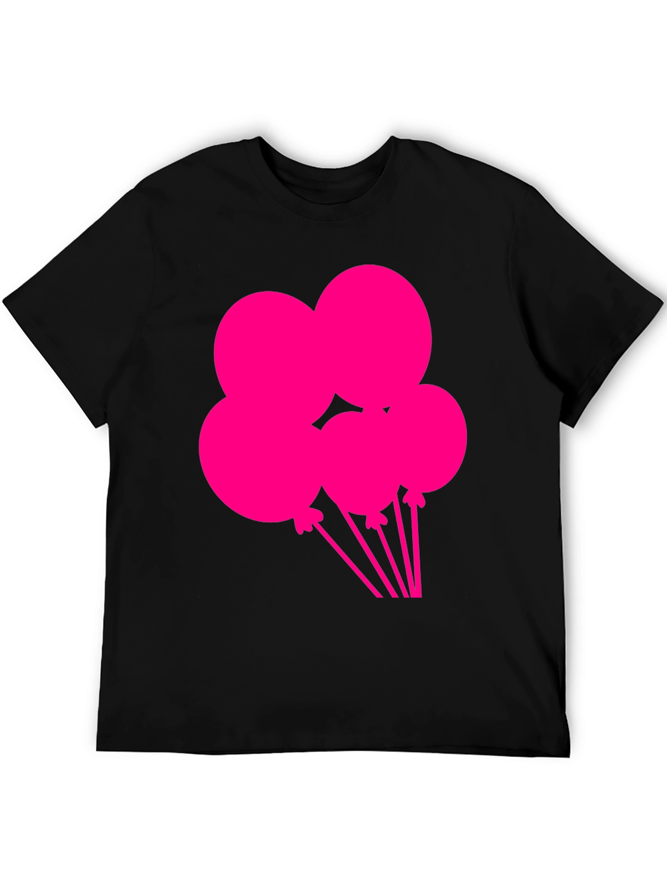 Black Fun Balloons Graphic Tee - Black Cotton T-Shirt view 5