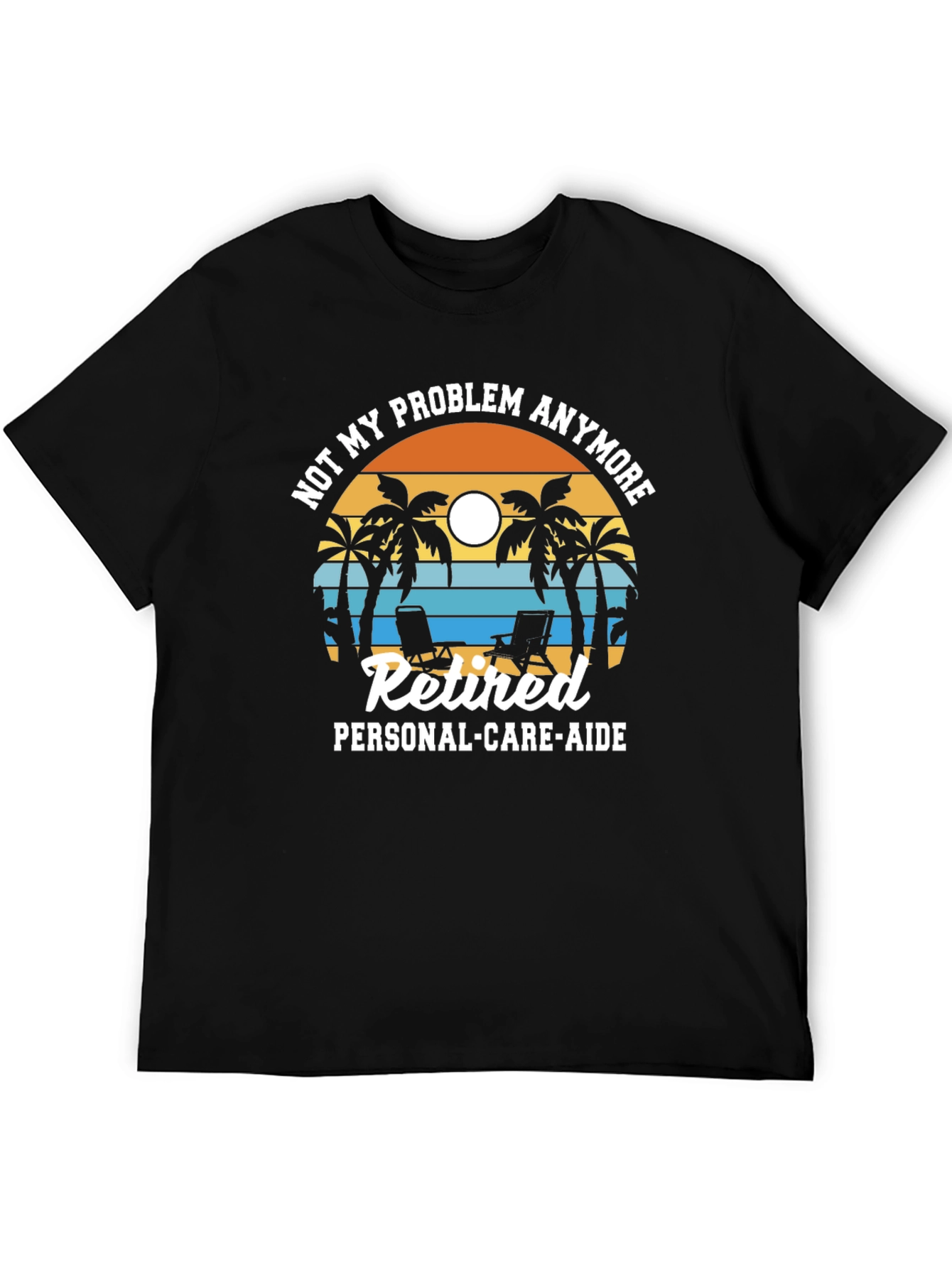 Black Retired Personal-Care-Aide T-Shirt view 5
