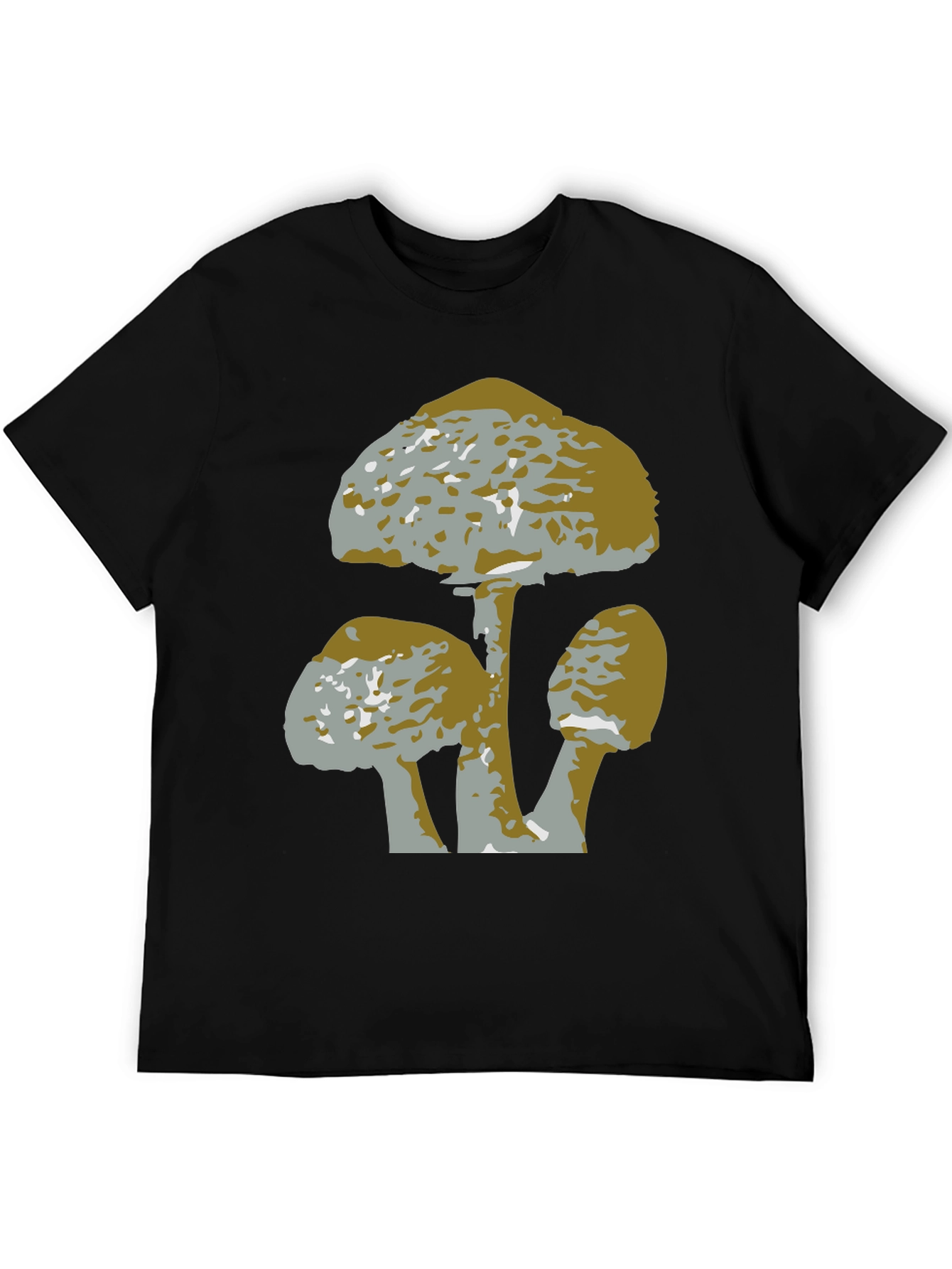 Black Mushroom Graphic Tee - Black Cotton T-Shirt view 5