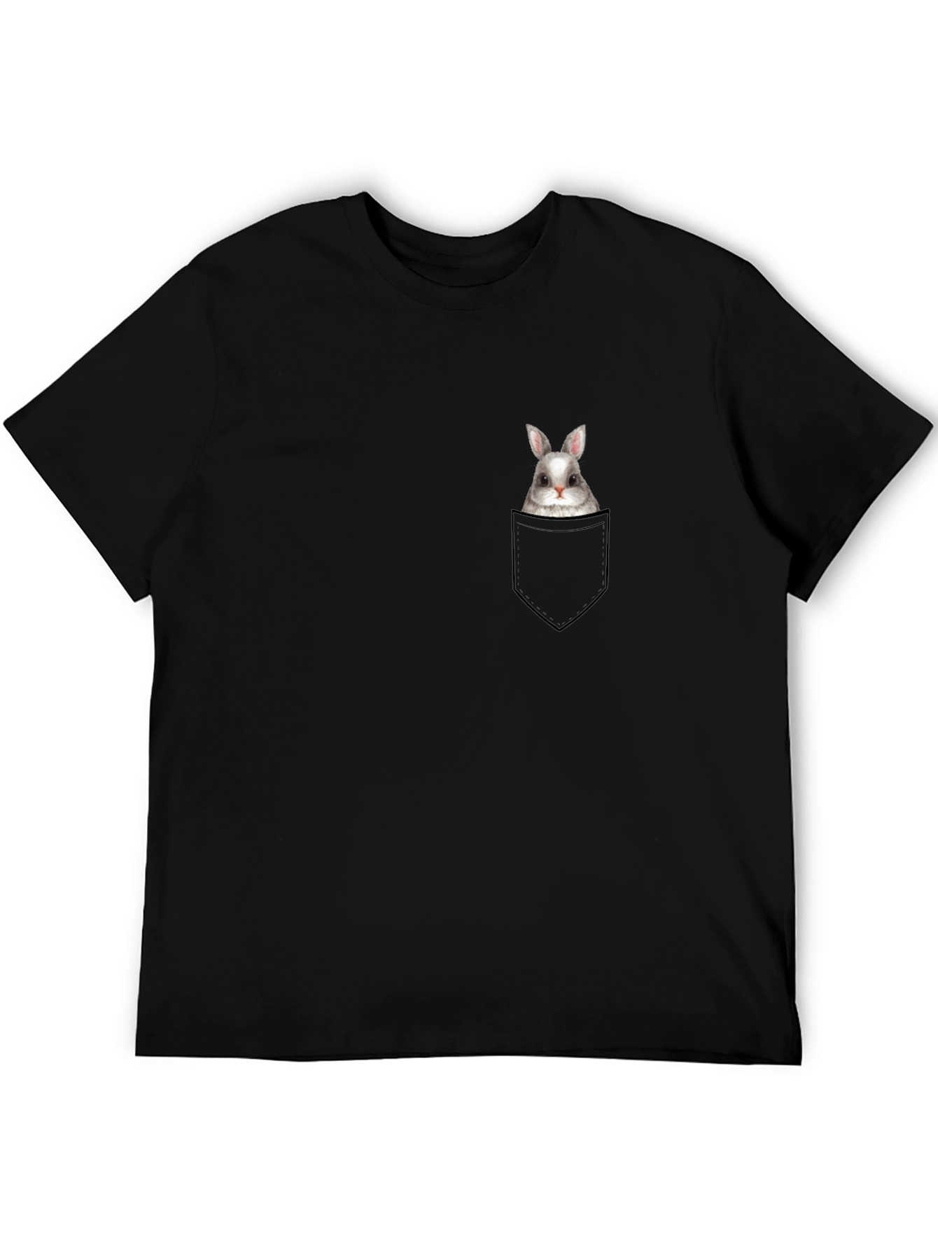 Black Bunny in Pocket Graphic Tee - Casual Style view 5