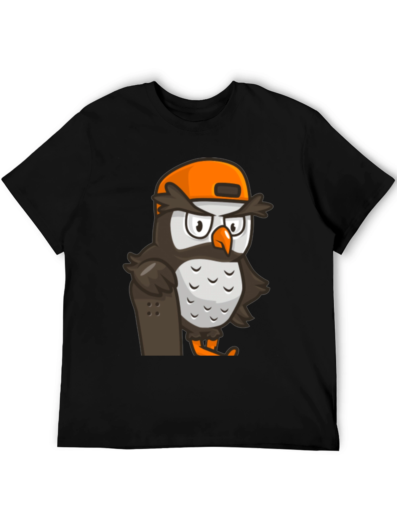 Black Cool Owl Skater Graphic Tee - Black view 5