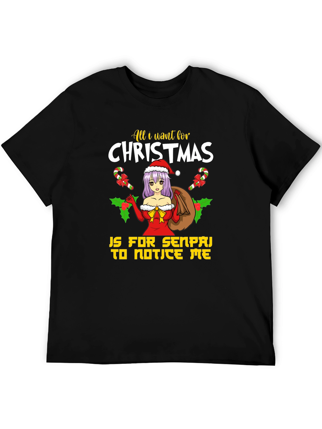 Anime Christmas Senpai T-Shirt - 5