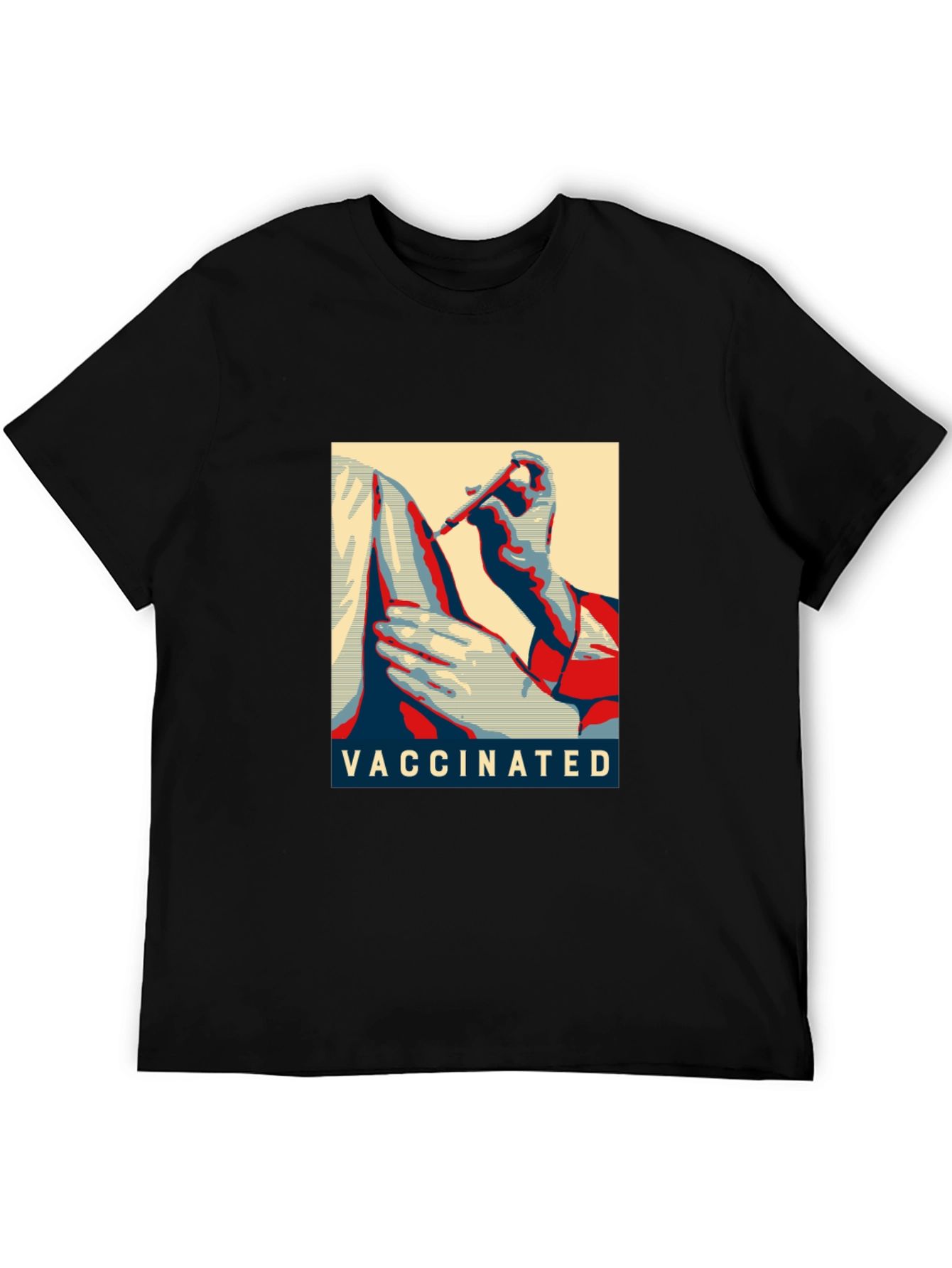 Black Vaccinated Graphic T-Shirt - Black Cotton Blend view 5