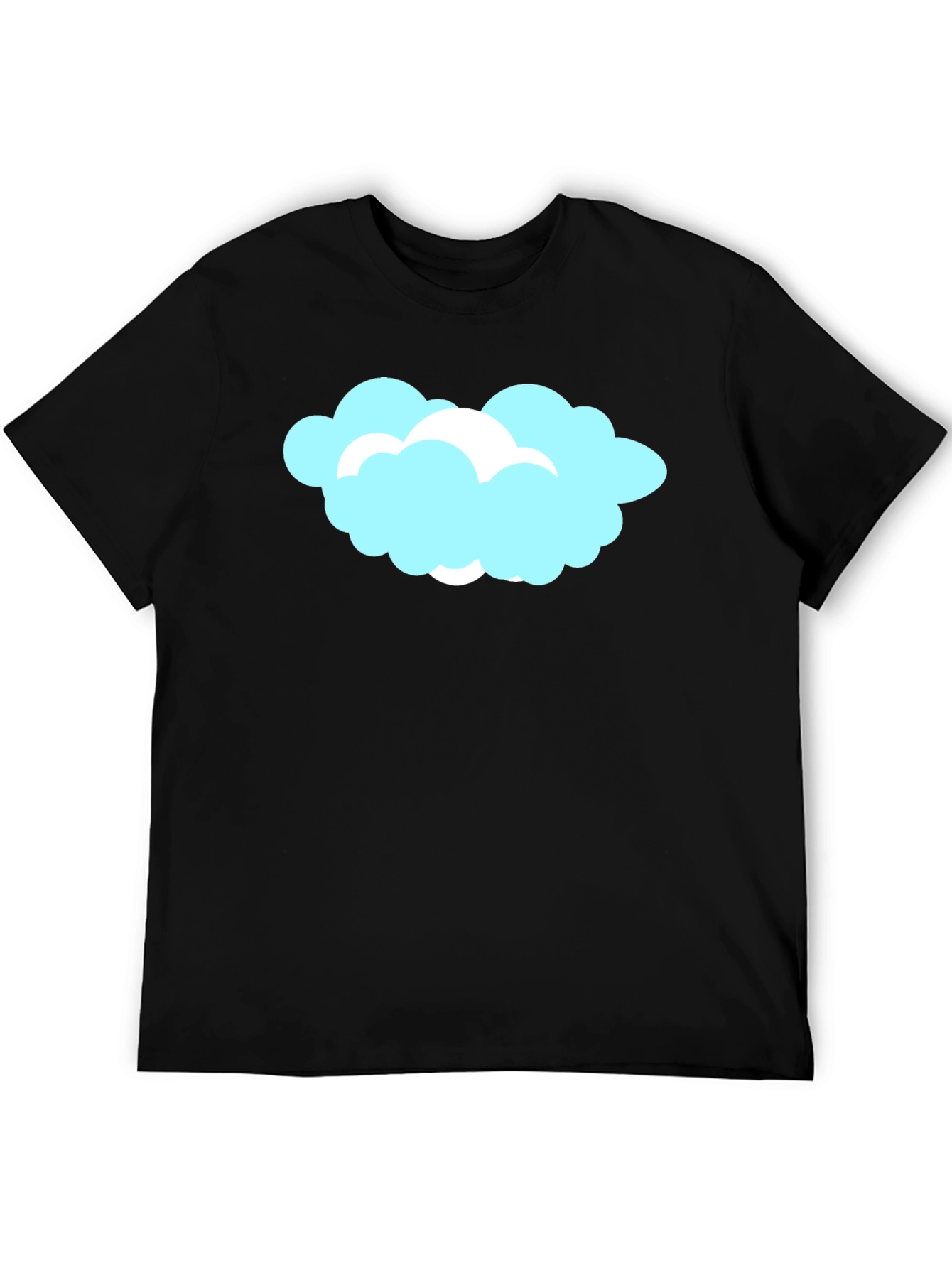 Black Cloud Graphic Black T-Shirt, Soft Cotton Tee view 5