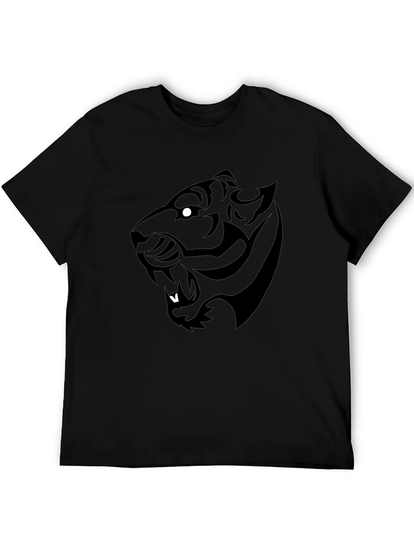 Black Black Tiger Graphic Tee - Bold Style view 5