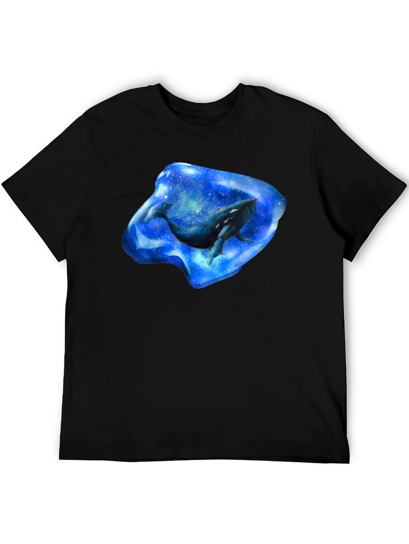 Whale Galaxy Graphic Black T-Shirt - 5
