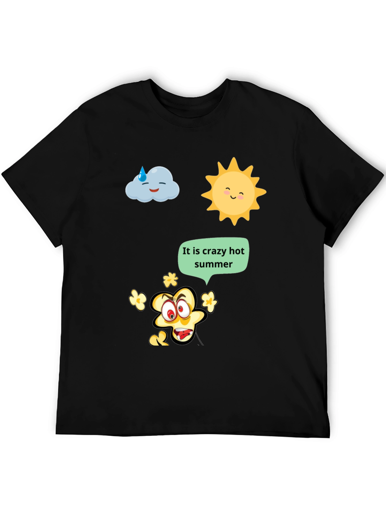 Black Crazy Hot Summer Graphic Tee view 5