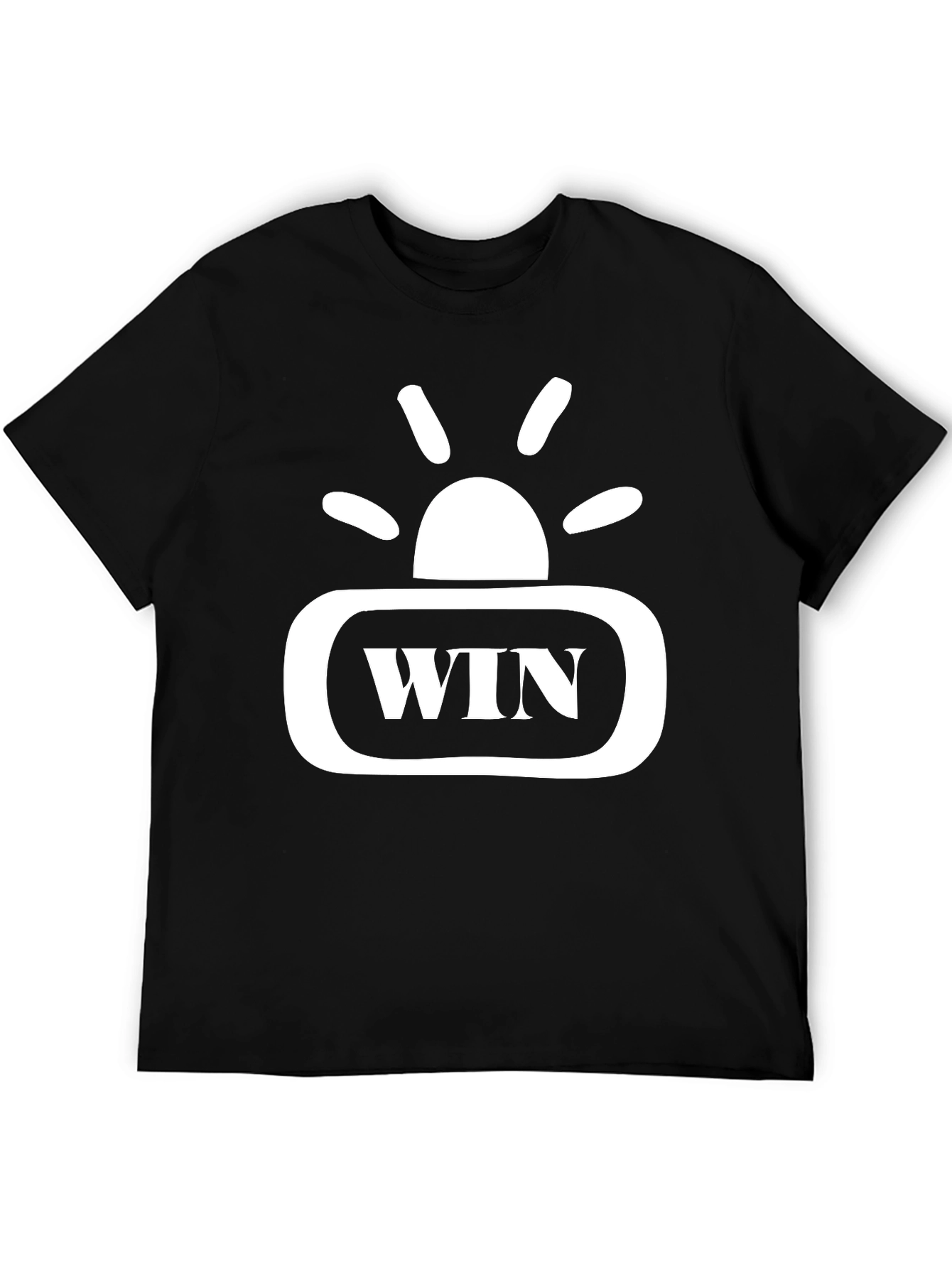 Black WIN Graphic T-Shirt - Black Crew Neck Tee view 5