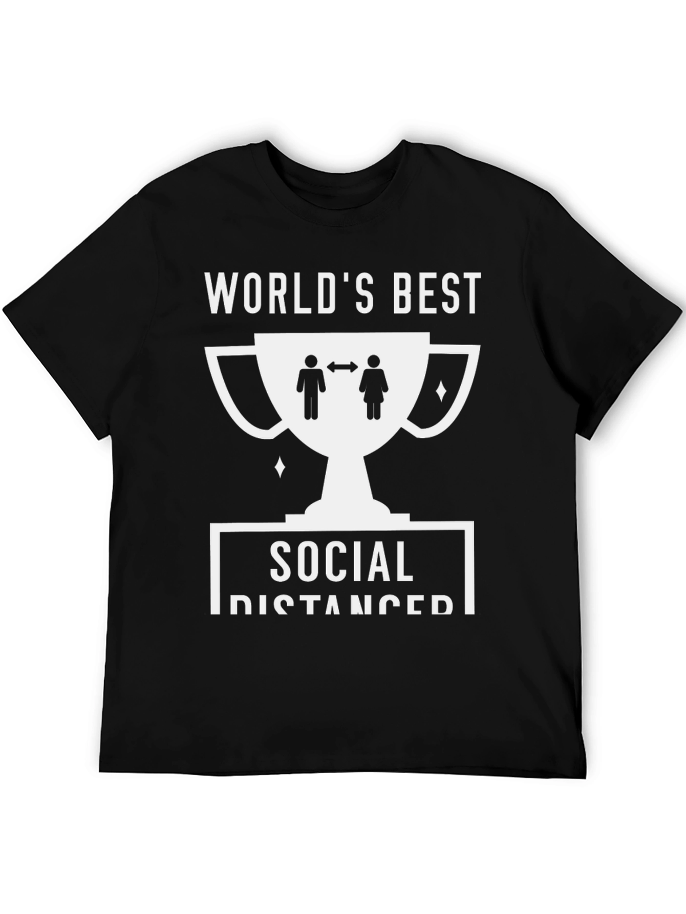 Black World's Best Social Distancer Trophy Graphic Tee view 5