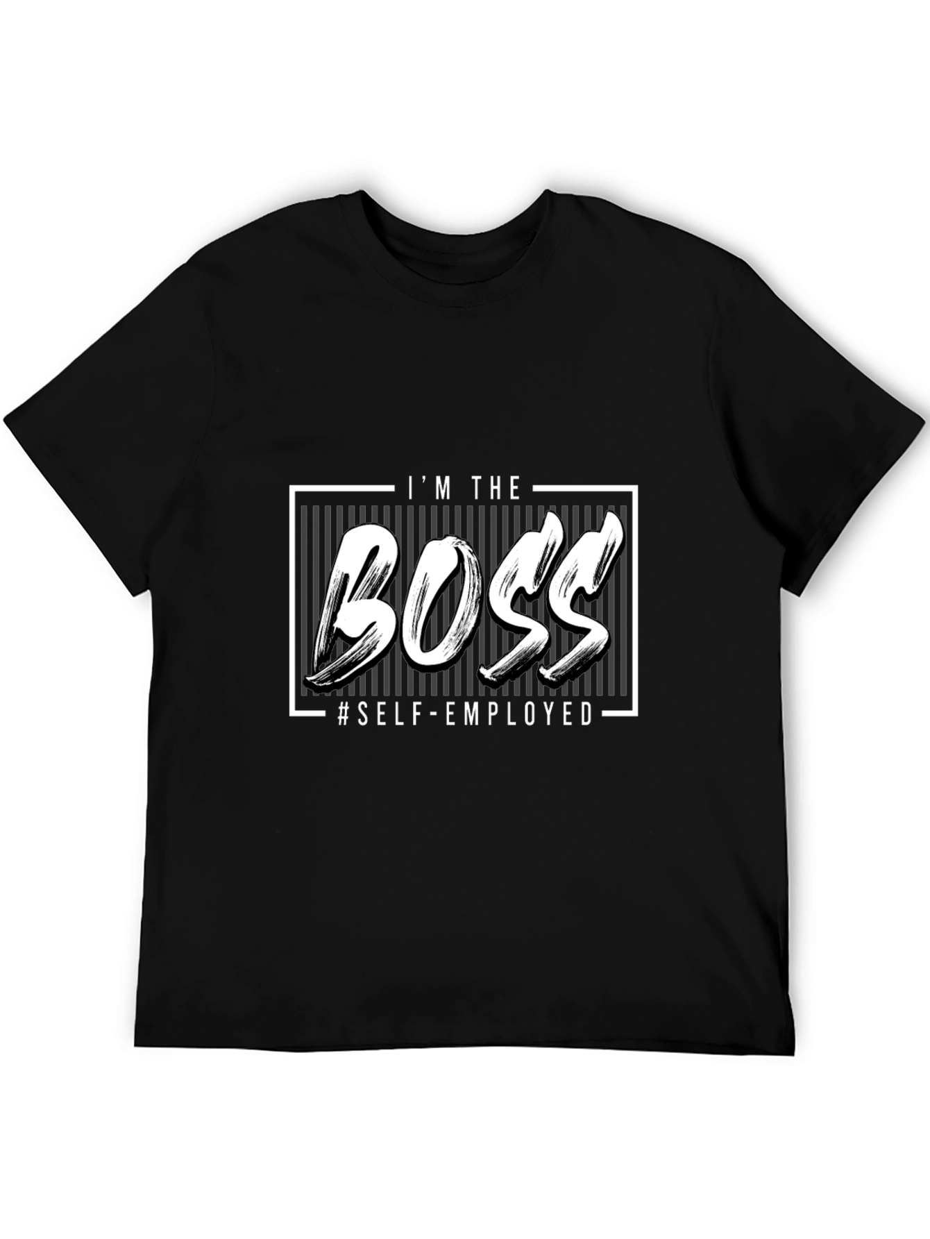 Black I'm The Boss Self-Employed Graphic T-Shirt view 5
