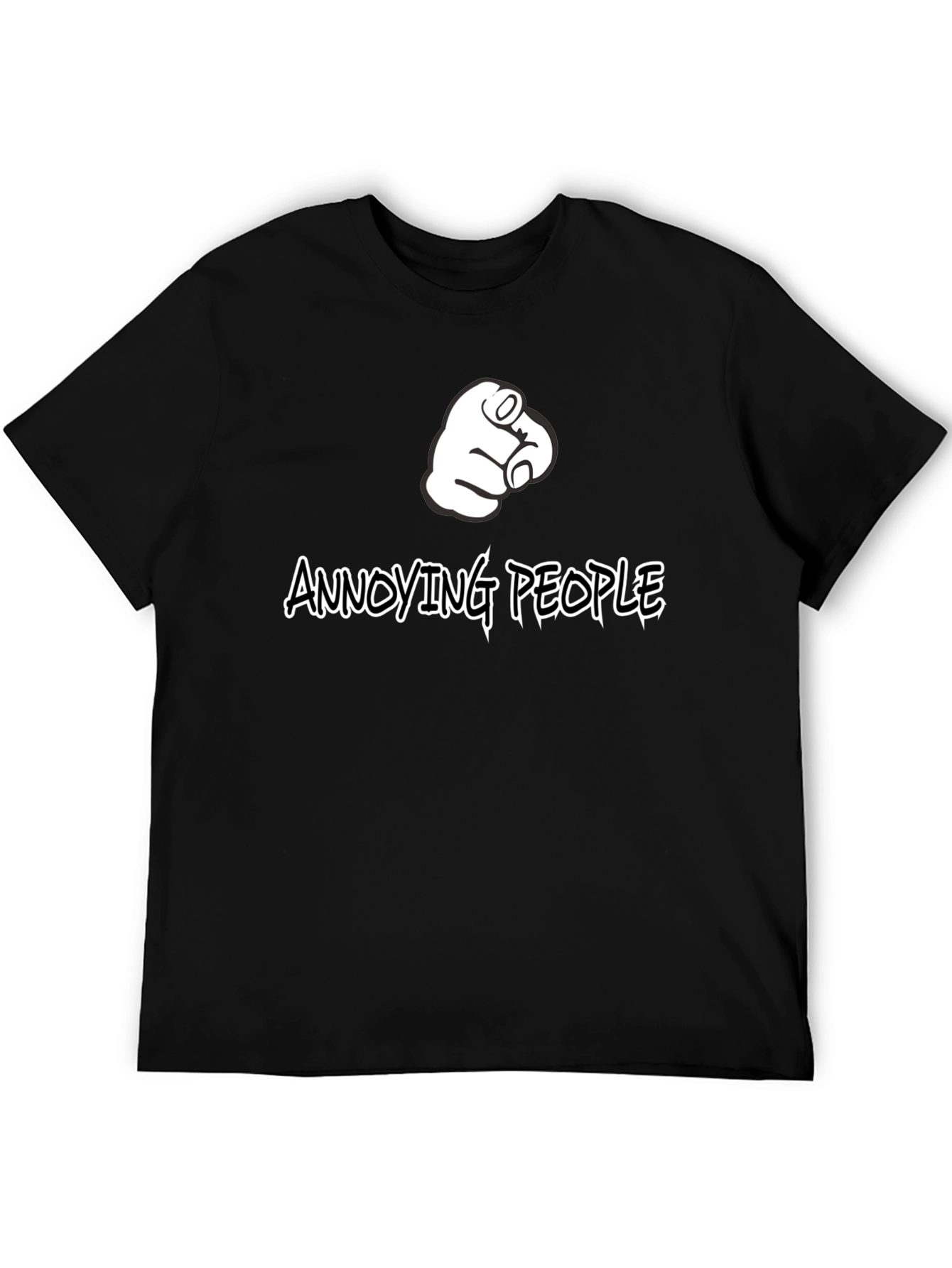 Black Annoying People Pointing Finger Graphic T-Shirt view 5