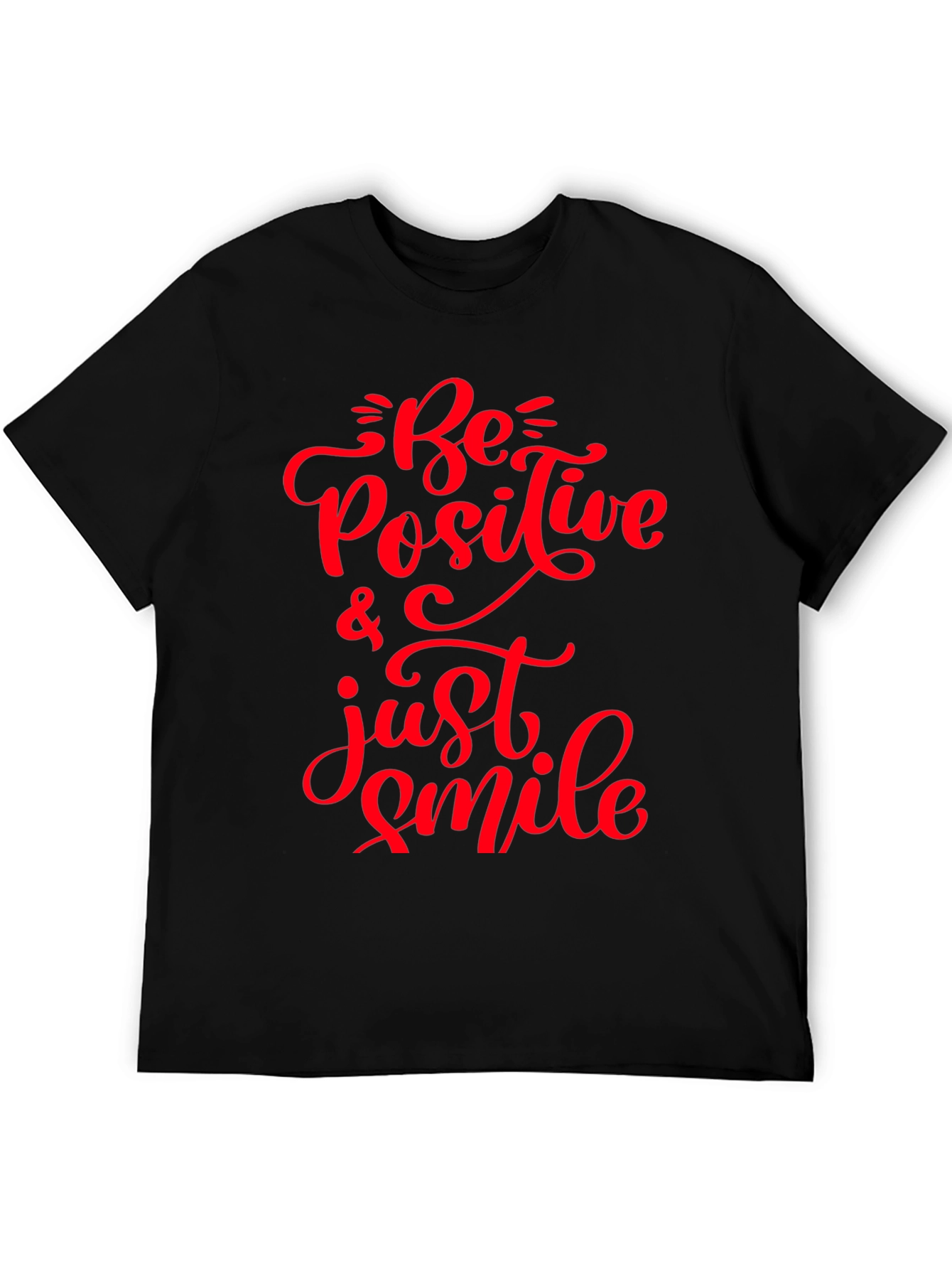 Black Be Positive T-Shirt - Motivational Graphic Tee view 5