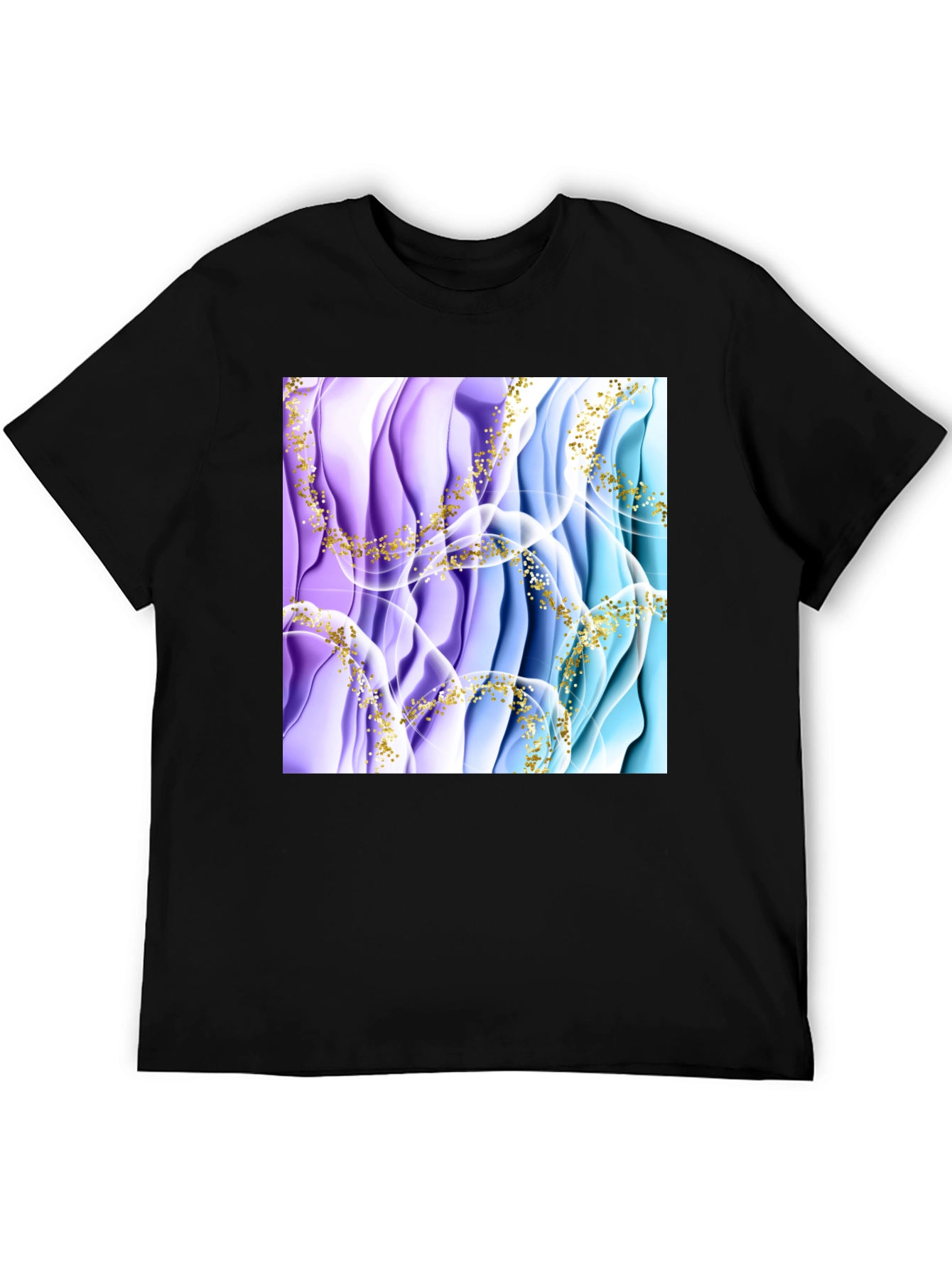 Black Abstract Art Men's Black T-Shirt view 5