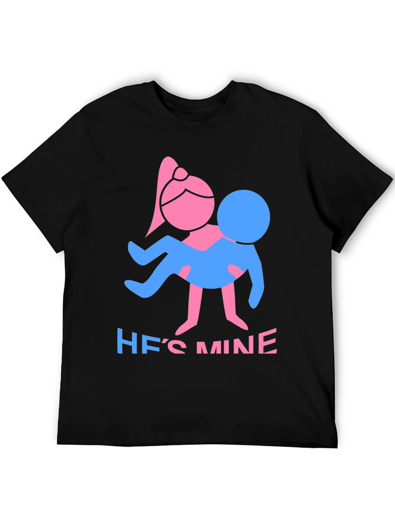 Black He's Mine T-Shirt - Funny Couple Tee view 5