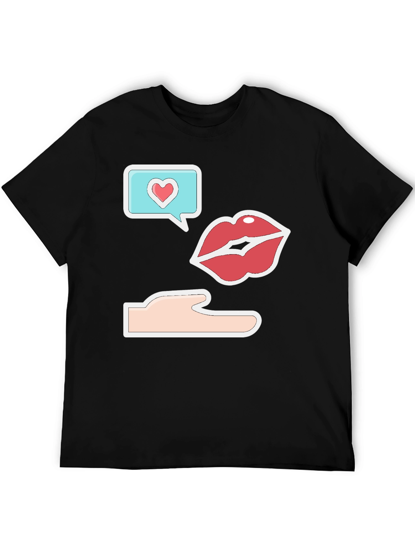 Black Flirty Emoji Graphic Tee - Black Crew Neck view 5