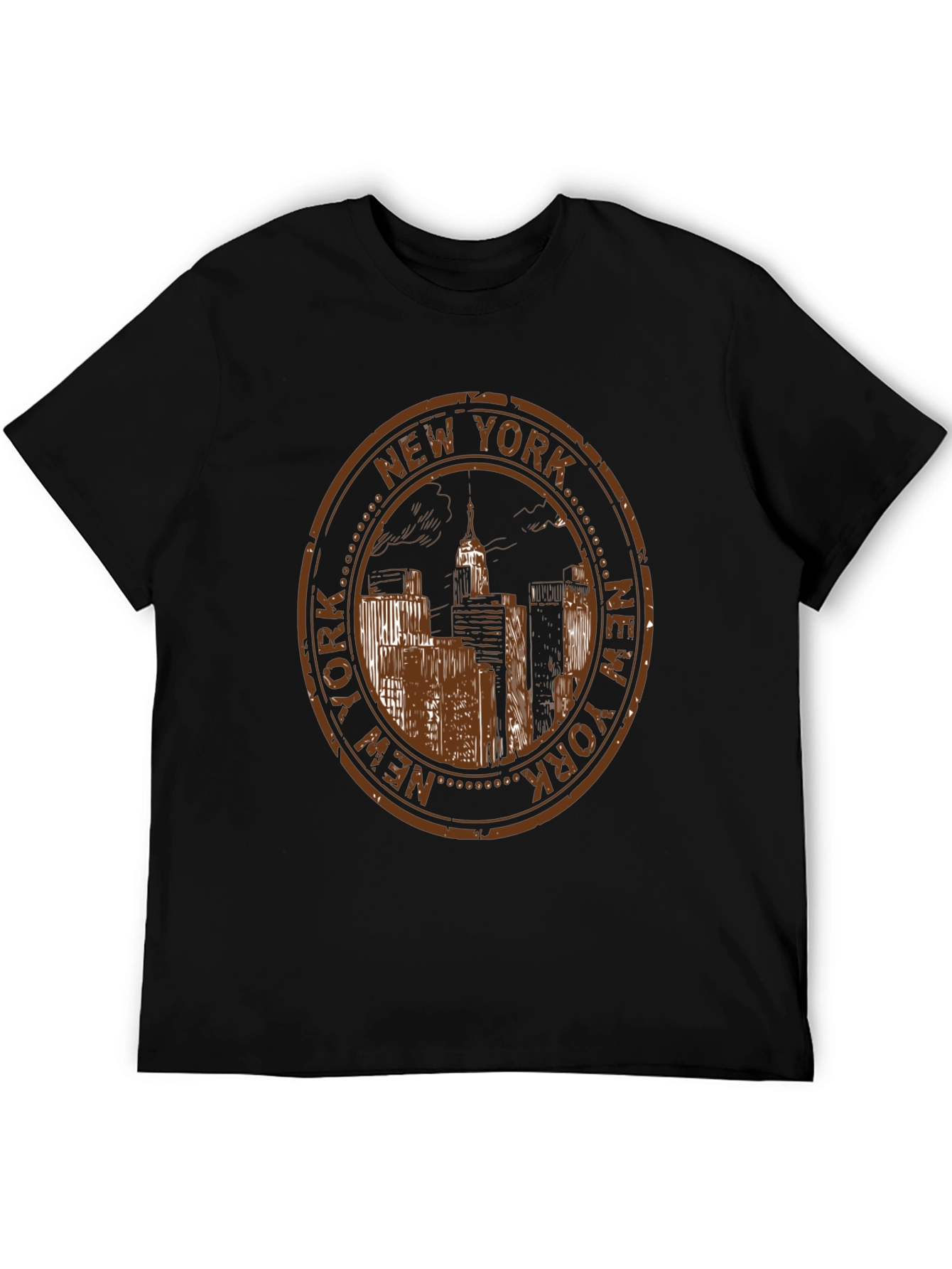 Black New York Cityscape Black T-Shirt view 5