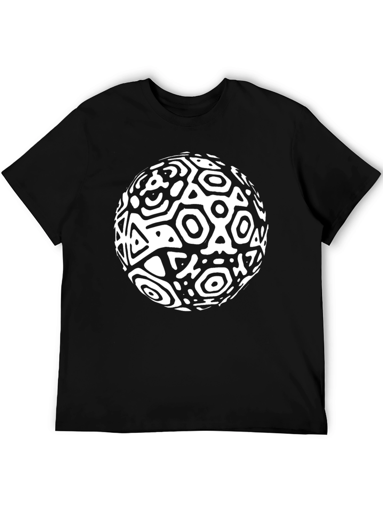 Black Abstract Sphere Graphic Black T-Shirt view 5