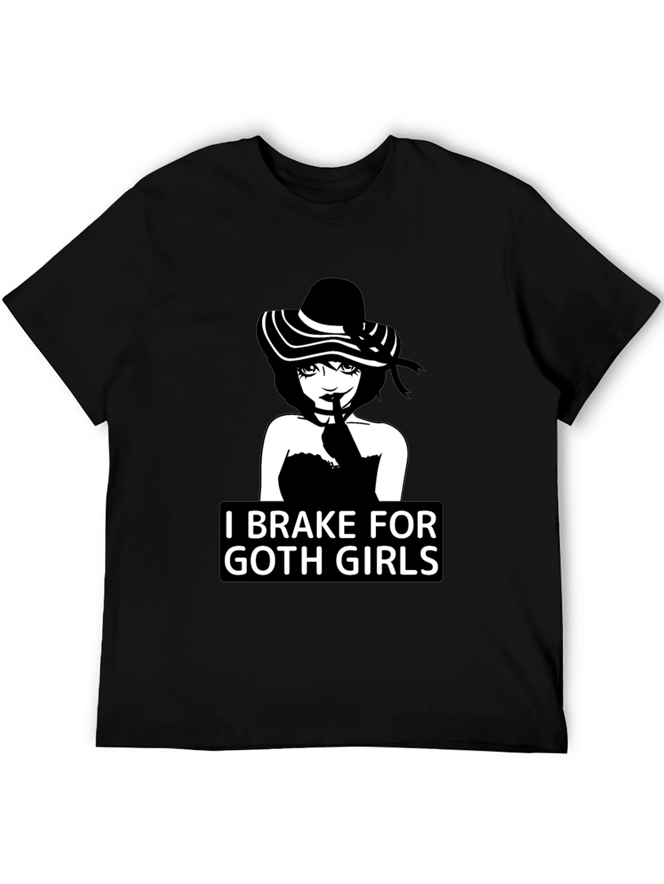 Black I Brake For Goth Girls T-Shirt - Black view 5