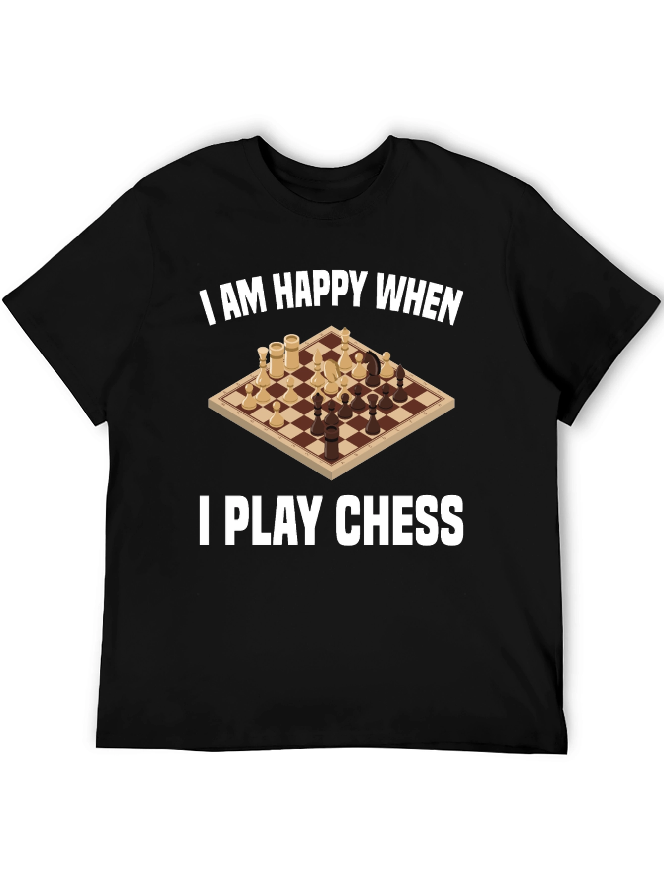 Black I am Happy When I Play Chess Graphic Tee view 5