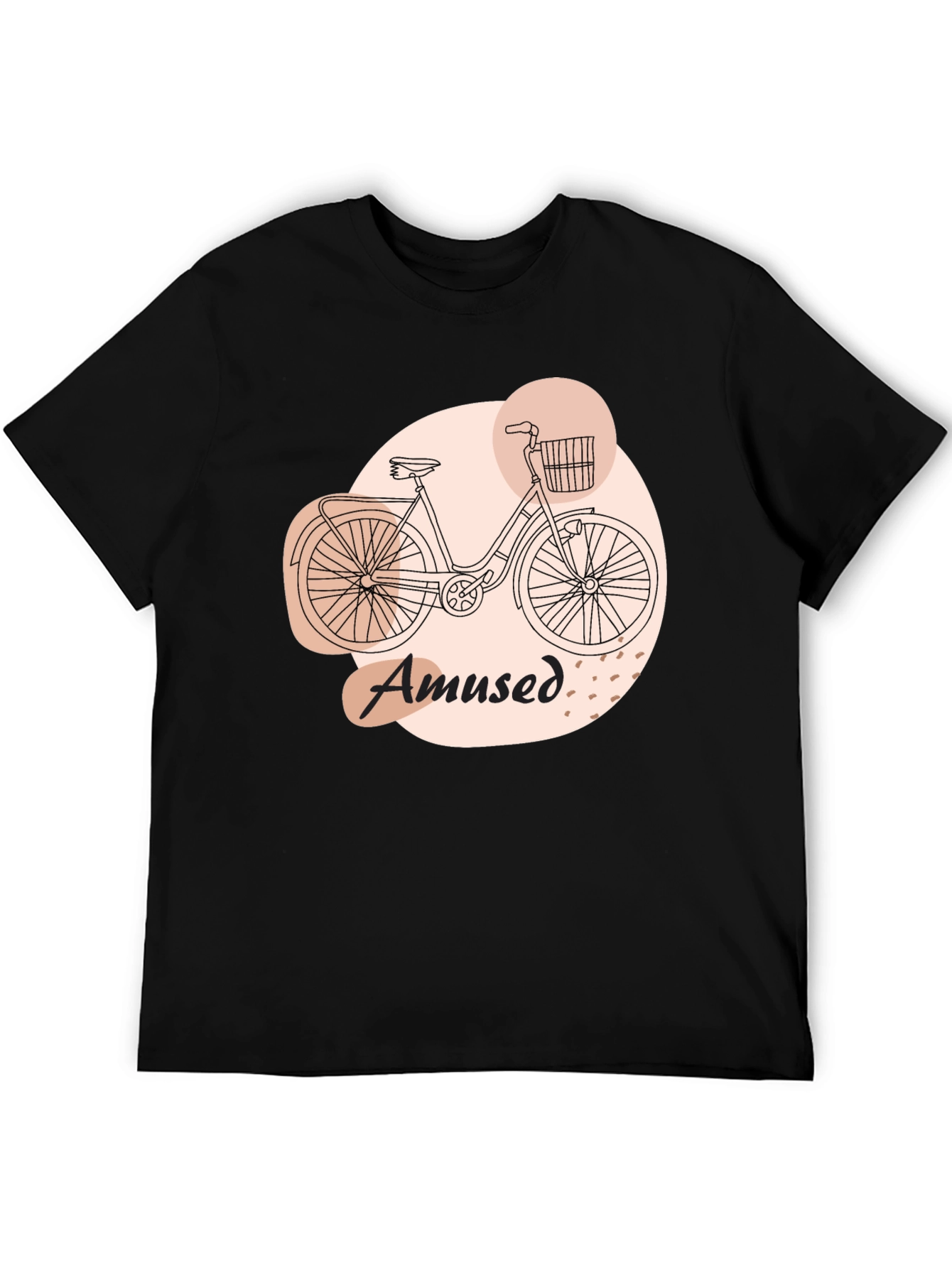 Black Amused Bicycle Graphic Tee - Comfortable Casual Wear view 5