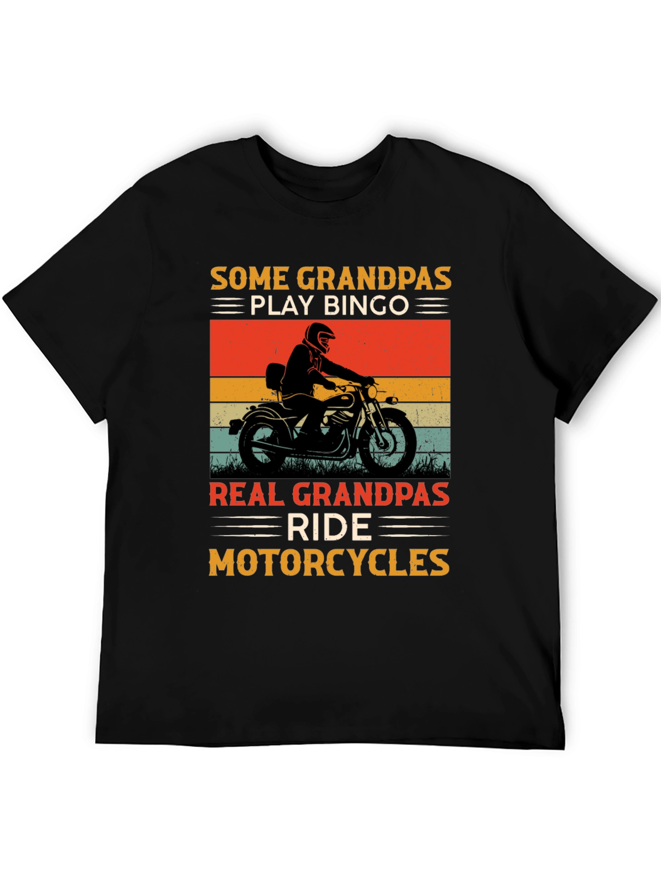 Black Grandpa Motorcycle T-Shirt view 5