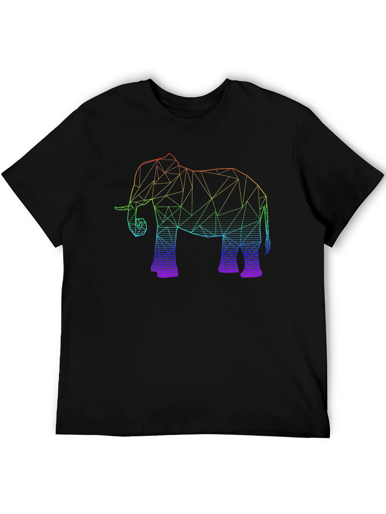 Black Geometric Elephant Graphic Tee - Black view 5