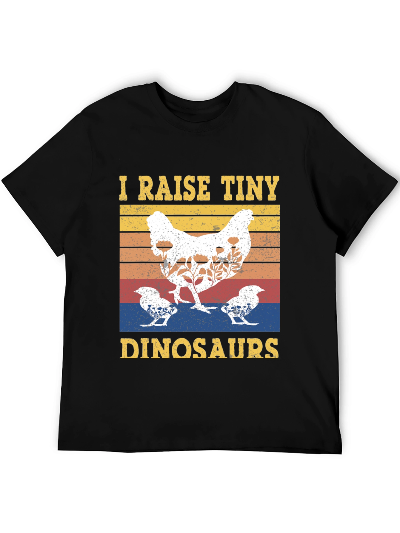 Black I Raise Tiny Dinosaurs Chicken T-Shirt view 5