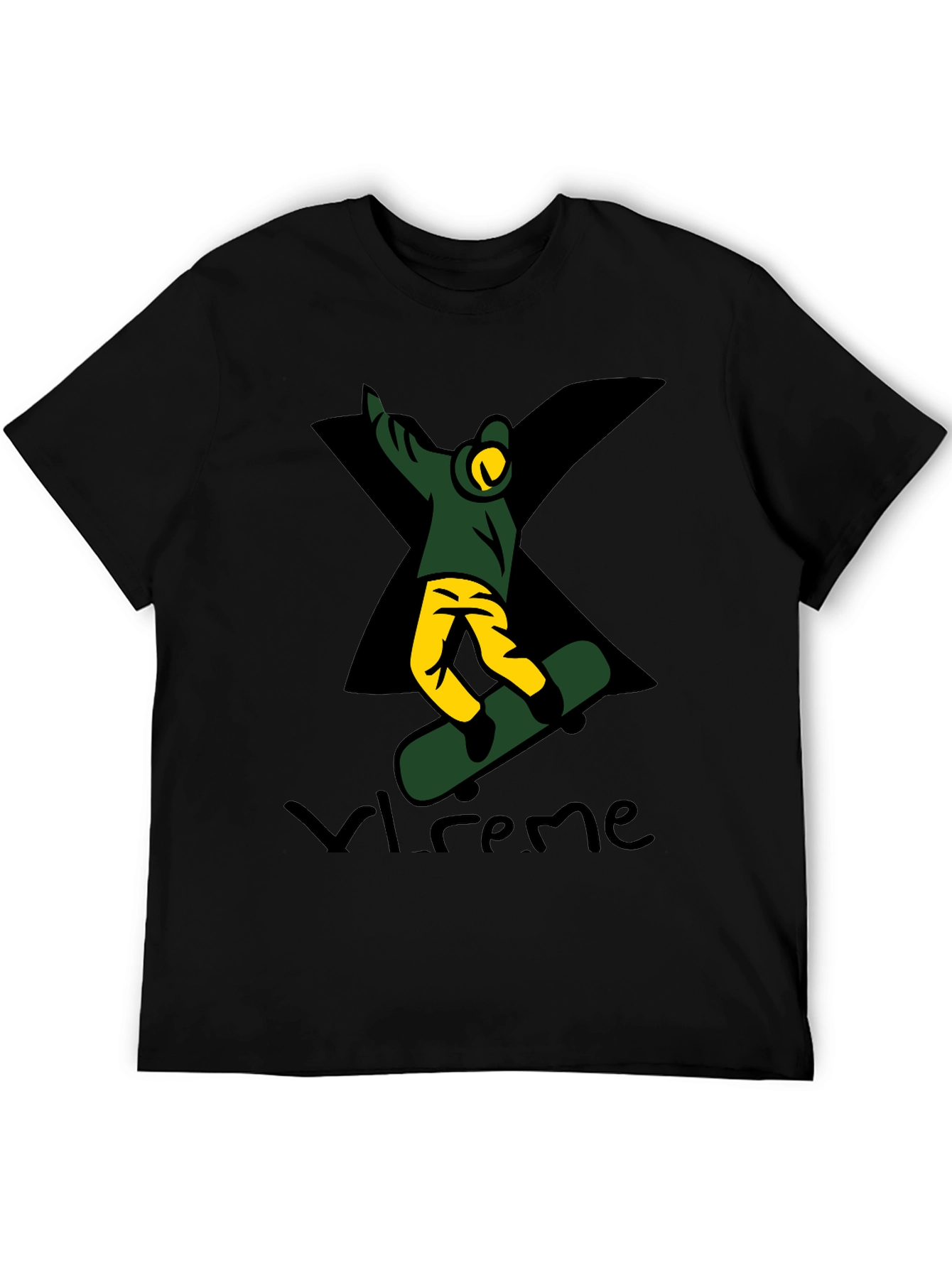 Black Xtreme Skateboarder Graphic Tee - Black view 5